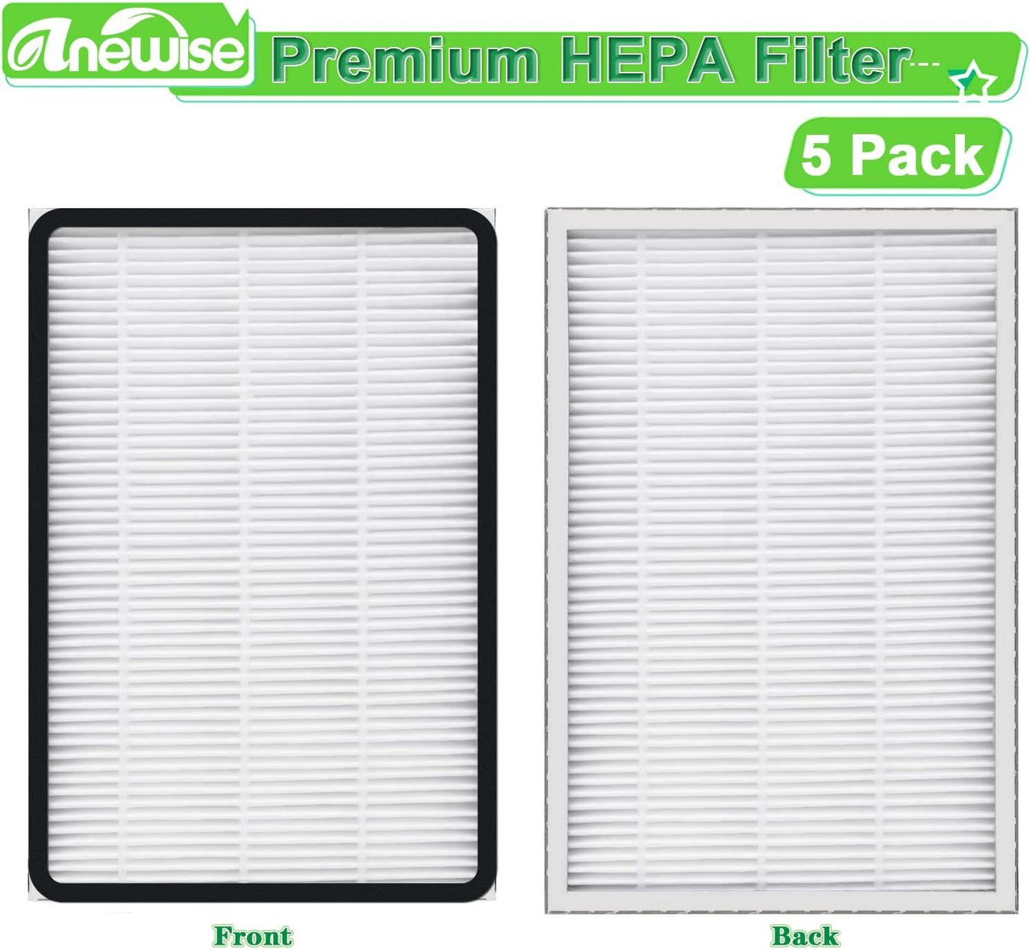 5 Pack E-1 HEPA Media ilter Replacement or Kenmore 86889, 20-86889, 40324, 53295 Canister and Upright Vacuum Cleaner, or Panasonic Part MC-V199H