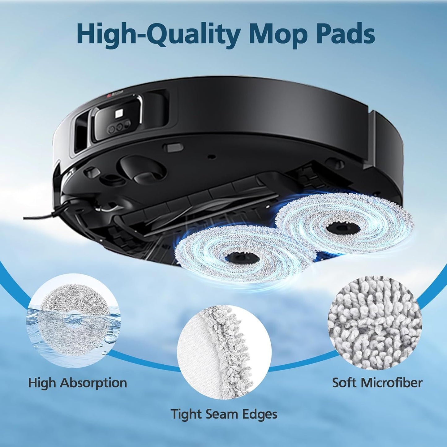 6-Pack Mop Pads or Dreame L40 Ultra/X40 Ultra/X50 Ultra/L50 Ultra/L10S Ultra/ L10s Pro Ultra Heat/L10S Ultra Gen2/L40S Ultra/X30 Ultra/L10 Ultra Robot Vacuum, Washable Microiber Replacement Pads