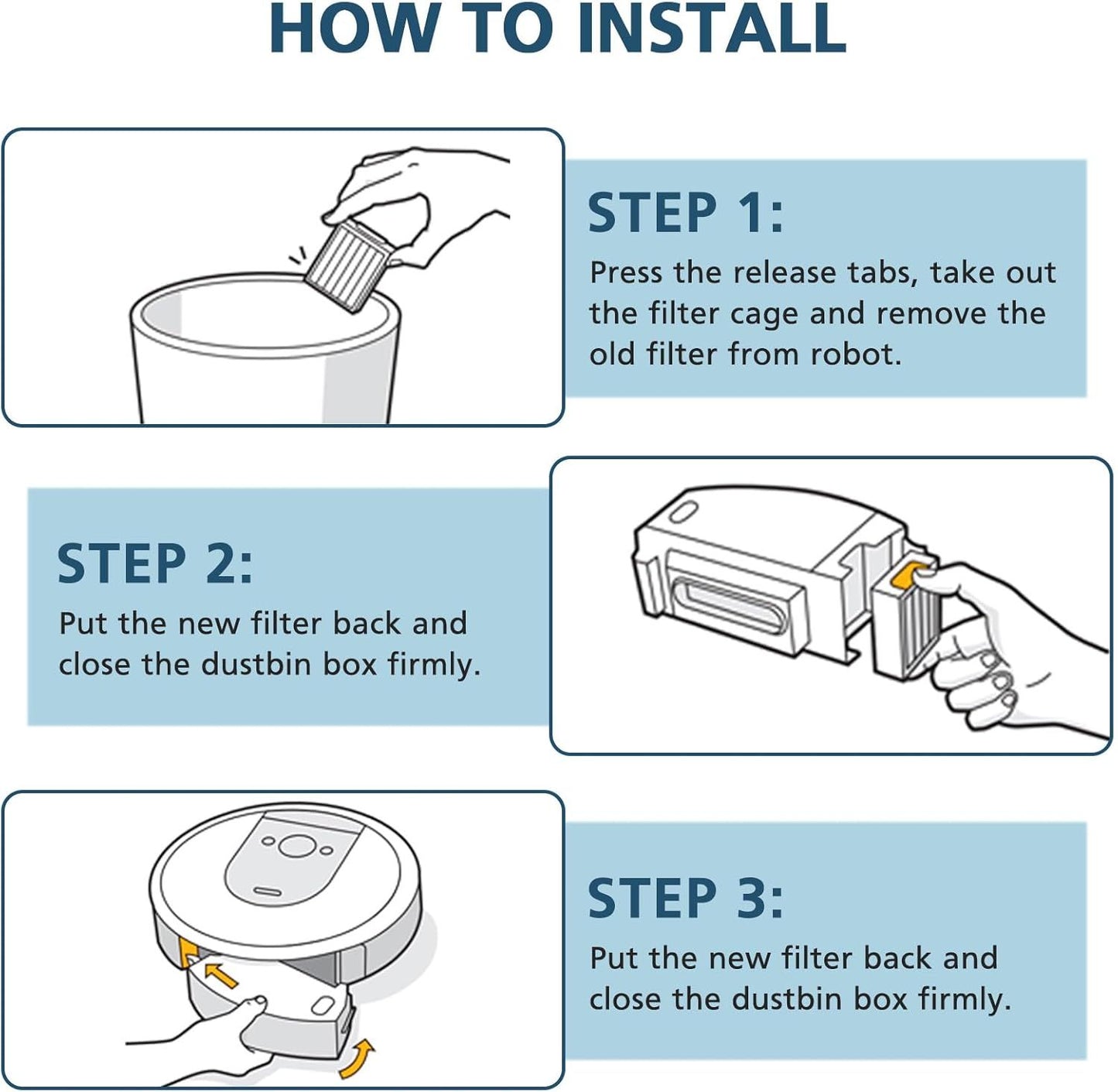 Combo 10 Max/ j9+/ j7+ HEPA ilters ONLY Compatible With i-Robot Roomba Combo 10 Max, Combo j9+, Combo j7+ Robot Vacuum (𝗡𝗼𝘁 𝗙𝗶𝘁 𝗳𝗼𝗿𝗥𝗼𝗼𝗺𝗯𝗮 j7/ j7+/ j9/ j9+)