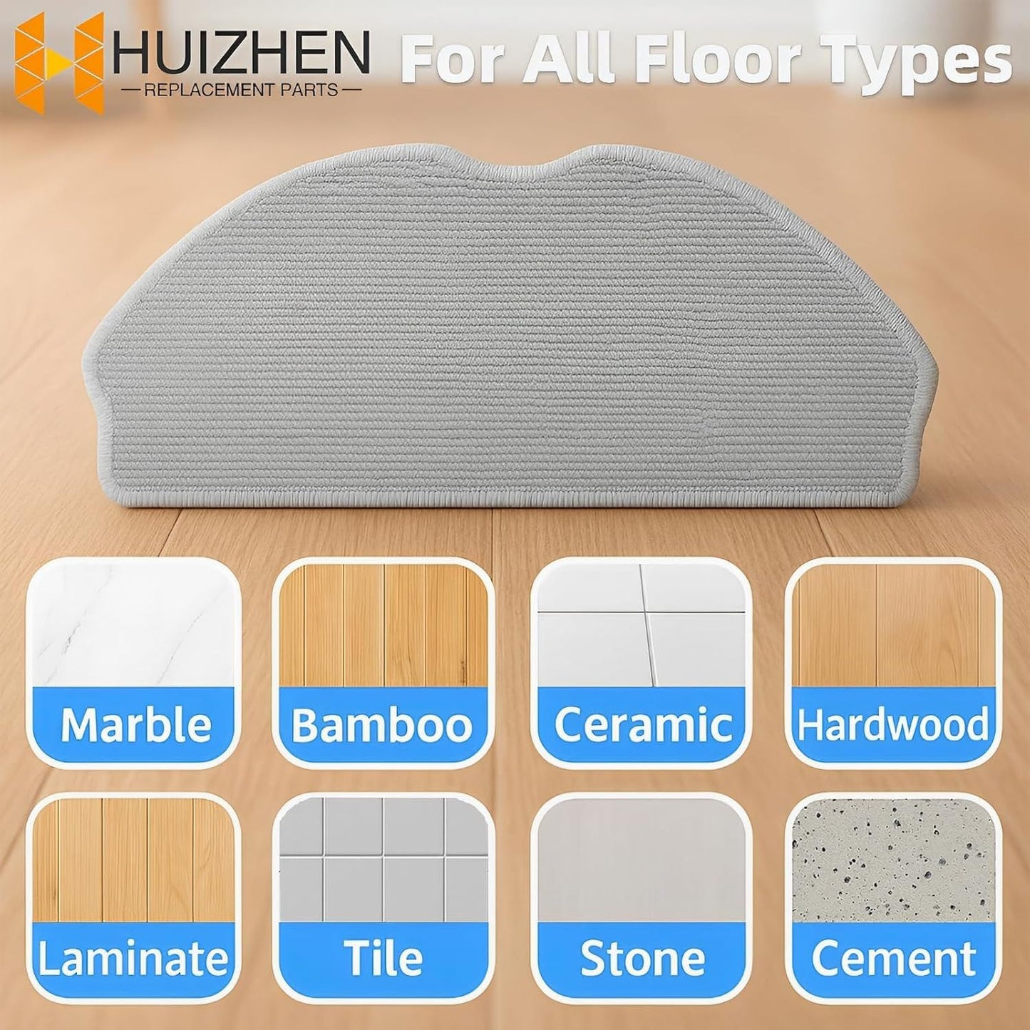 Accessories Kit or ROPVACNIC S1, or Tipdiy G90, or betboyles V75S, or VIPSUN Z1, or PrettyCare C2 Robot Vacuum Replacement Parts, 6 Side Brush, 3 HEPA ilter, 3 Mop Pad
