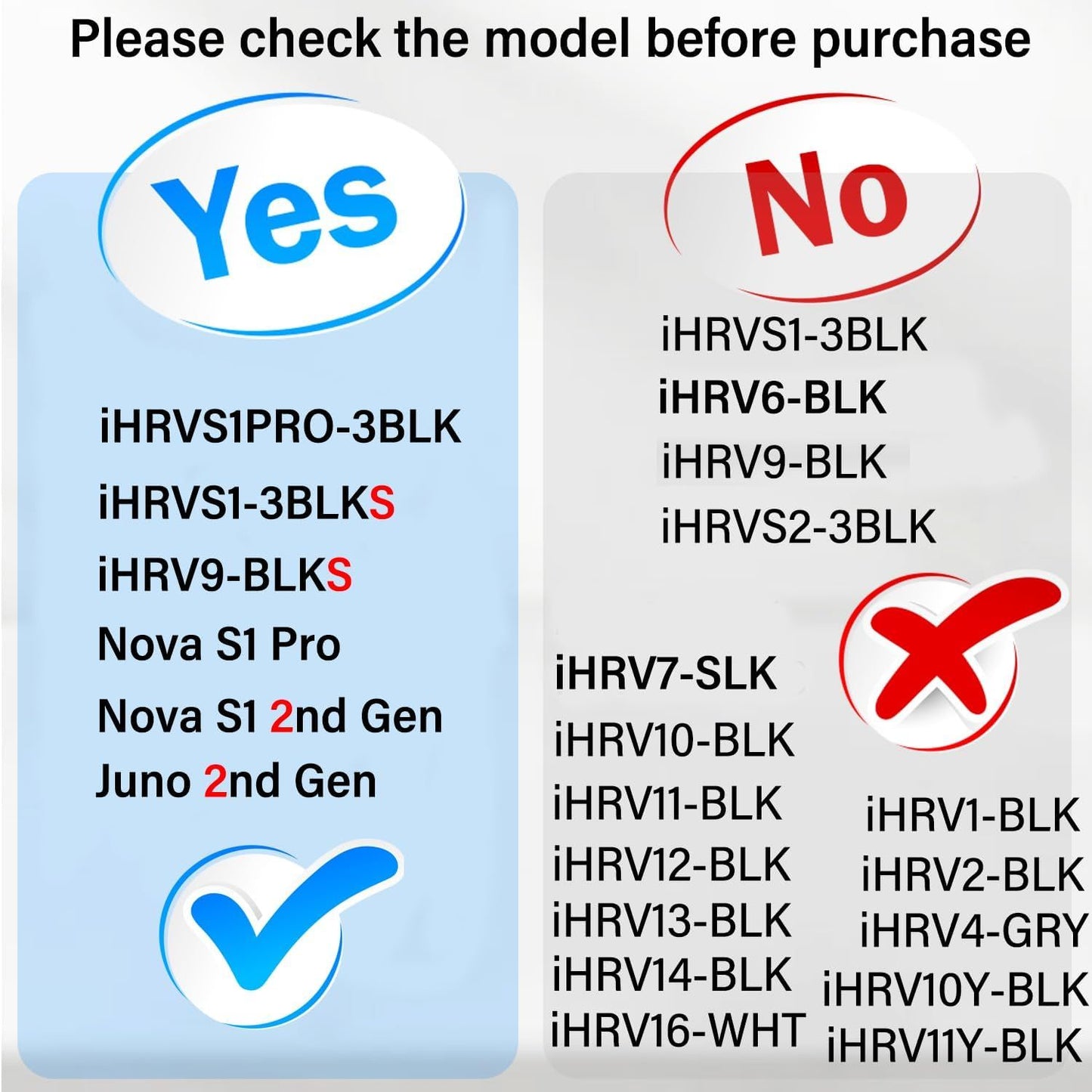 2 Pcs ilter Replacement or iHome Nova S1 Pro, iHRVS1PRO-3BLK, iHRVS1-3BLKS, iHRV9-BLKS Robotic Vacuum Cleaner Parts