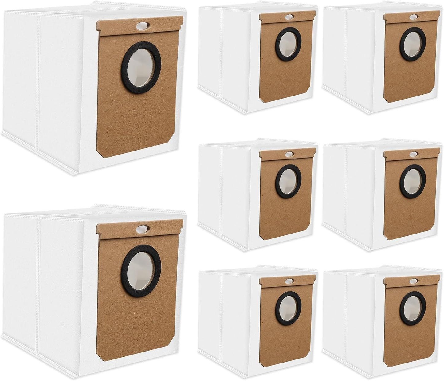 8 Pack Dust Bag or Euy L50 SES, L60 SES Series Robot Vacuum Cleaner with Sel-Empty Station,Replacement Parts Bags or Conga Home 10000, 8090 Ultra, 9090 AI, or Haier H9 + Dirt Disposal Bags
