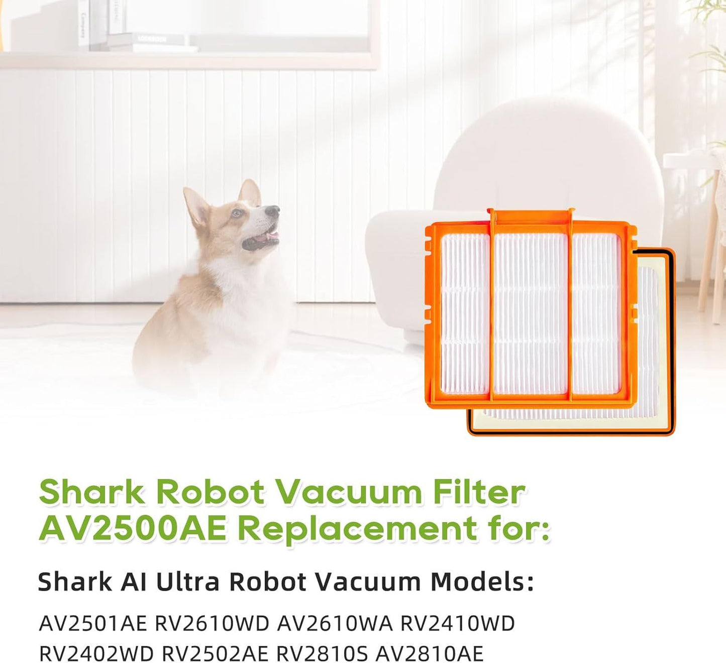 6 Pcs Replacement Pre-Motor ilter Compatible or Shark AV251WAXUS AV2511AE AV2501S AV2501AE RV2610WA UR2500SR UR250BEOUS AI Ultra Vacuum Robots Saver Kit Alternative to Part NO. XPRRV2500