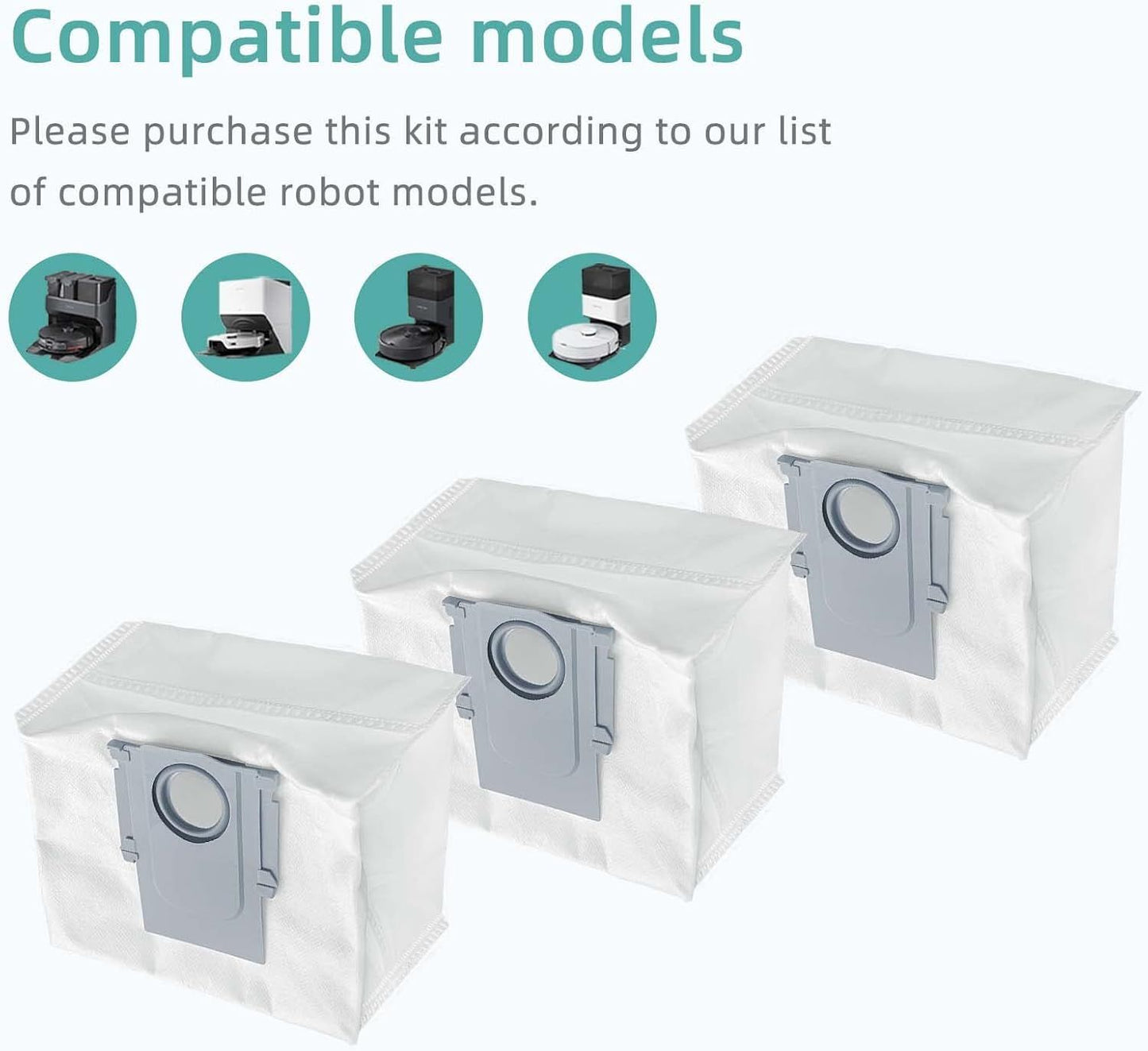 6 Pcs Replacement Reill Dust Bags Compatible with  Q10 S5+, Q10 X5+, Q7 M5+, Q5 Max+, Q5+, S8 Pro Ultra, S8+, Q7 Max+, Q8 Max+, Robotic Vacuums 3L Large Capacity
