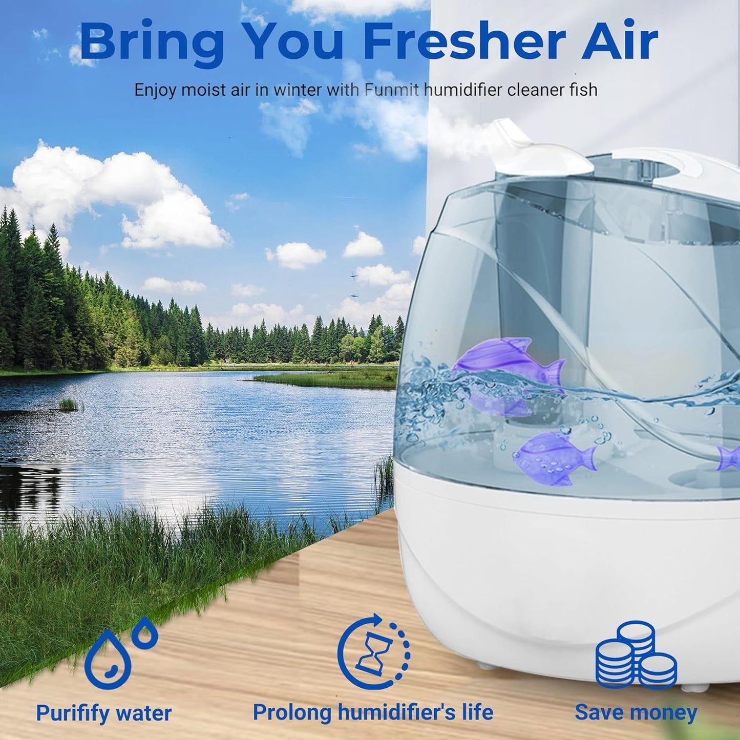 Humidiier Cleaning ish, 6 Pack Humidiier Cleaner or Humidiiers and ish Tanks, Puriies Water, Prevents Hard Water Build-Up, Reduces Scale, Purple