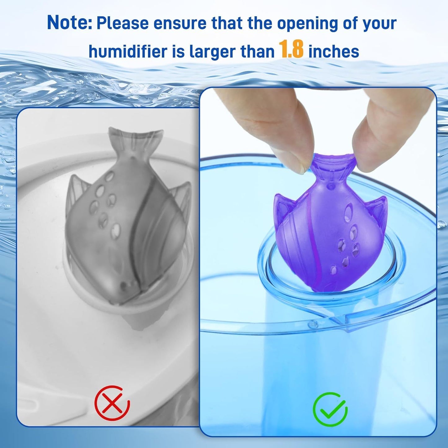 Humidiier Cleaning ish, 12 Pack Humidiier Cleaner or Humidiiers and ish Tanks, Puriies Water, Prevents Hard Water Build-Up, Reduces Scale, Purple