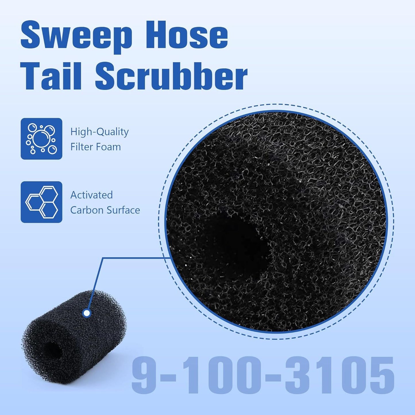 10 Pack Tail Scrubber Replacement or Polaris 280 360 180 380 480 3900 Pool Cleaner Parts, Sweep Hose Scrubber