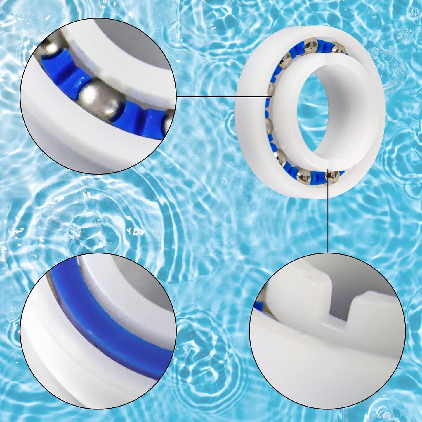 C60 C-60 Ball Bearing Replacement or Pool Cleaner Wheels, Perectly Compatible with Polaris Pressure Pool Cleaners 180 and 280, Smooth Rotation and Sturdy Materials, 10 Pack