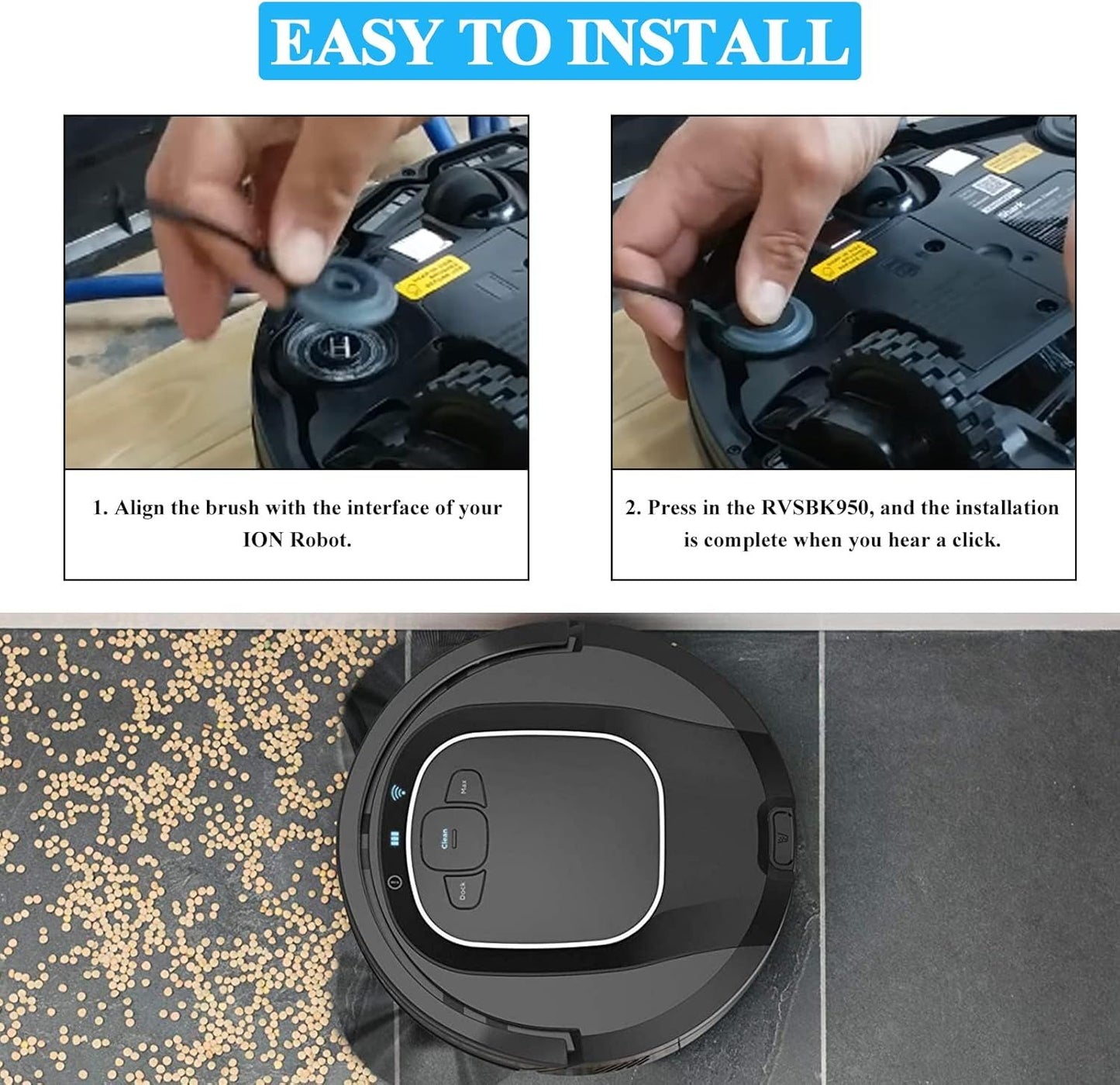 Vacuum Parts Replacement or Shark ION Robot RVSBK950 R85 RV850 RV850BRN RV850WV RV851WV RV871 S86 S87 RV700_N R71 R72 RV720_N R75 RV750_N AV752 Vacuums Attachments, Rotates 360 Degrees, 8 Pack
