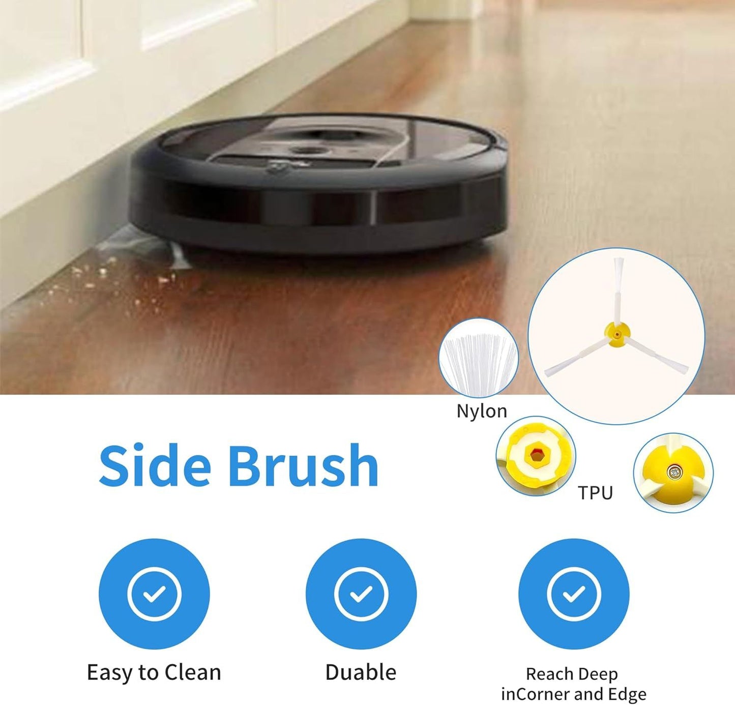 Replacement Parts Kit Bristle lexible Beater Brush & Aero Vac ilter & Side Brush Compatible with iRobot Roomba 600 Series 595 610 614 618 620 630 640 650 660 680 685 690 692 694 695 Vacuum