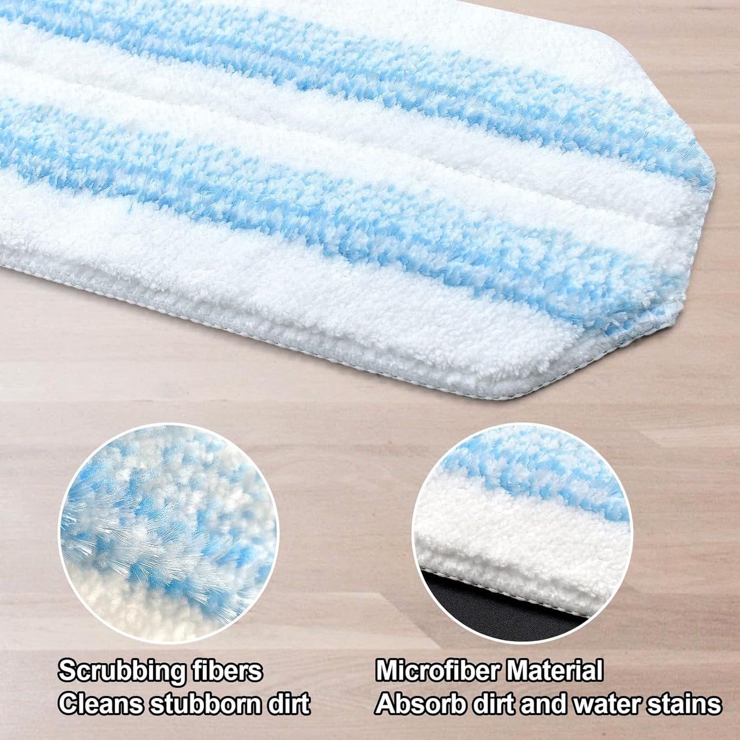 Mop Pads Replacements Compatible with O Cedar H2prO lat Mop System Microiber Mop Replacement Heads or O-Cedar/Vileda H2prO lat loor Mop, Washable & Reusable Pad Reills or Deep Cleaning, 4 Pack