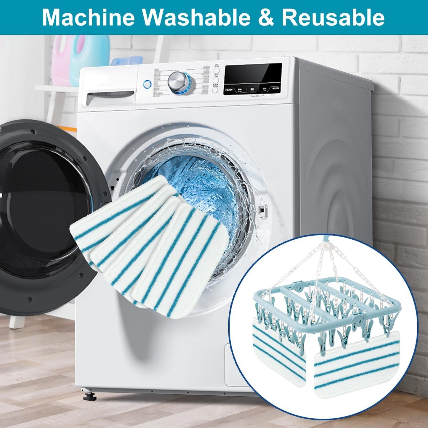Steam Mop Pads Replacement Compatible with Black Decker Steam Mop SM1600, SM1610, SM1620, HSM13E1, HSMC1300X, HSMC1321, HSMC1361SG Cleaner Black and Decker Steam Mop Replace Pads or loor Cleaning