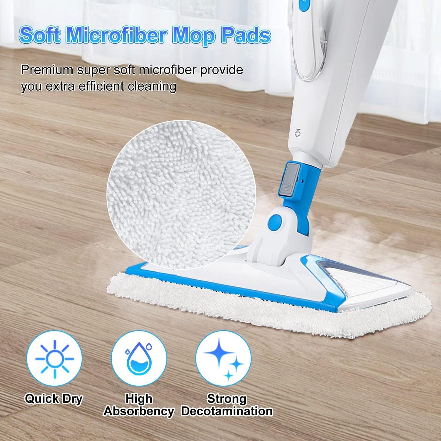 Steam Mop Replacement Pads Compatible with Bissell Powerresh Mop Pads or Bissell 1940 1806 1544 1440 2075 2685 2814 Series Mops Resuable loor Steamer Mop Pad Reills or Dry & Wet Cleaning, 4 Pack
