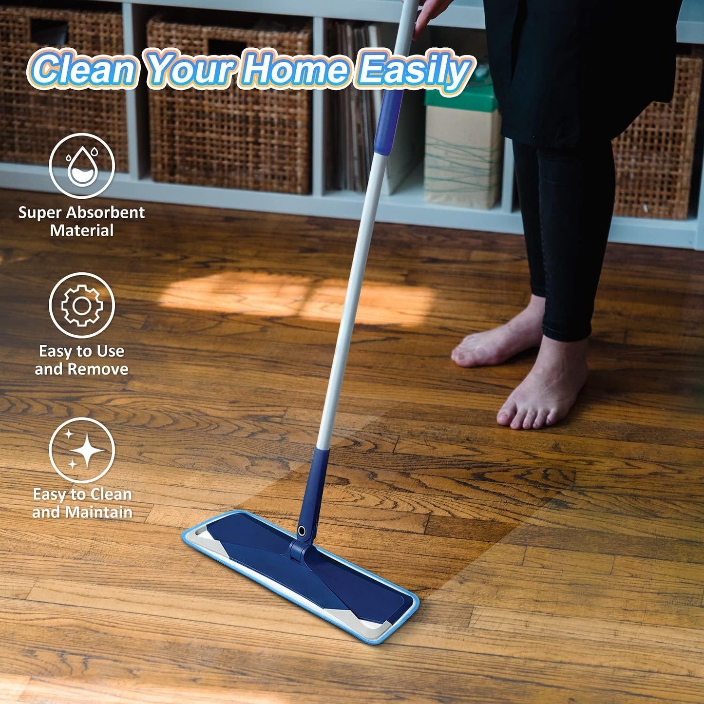 3 Pack Microiber Mop Pads Replacement or Wet/Dry Mop loor Cleaning Reusable Mop Pads Reills or Spray loor Mops Compatible with Bona loor Care System and Any Microiber lat Spray Mop