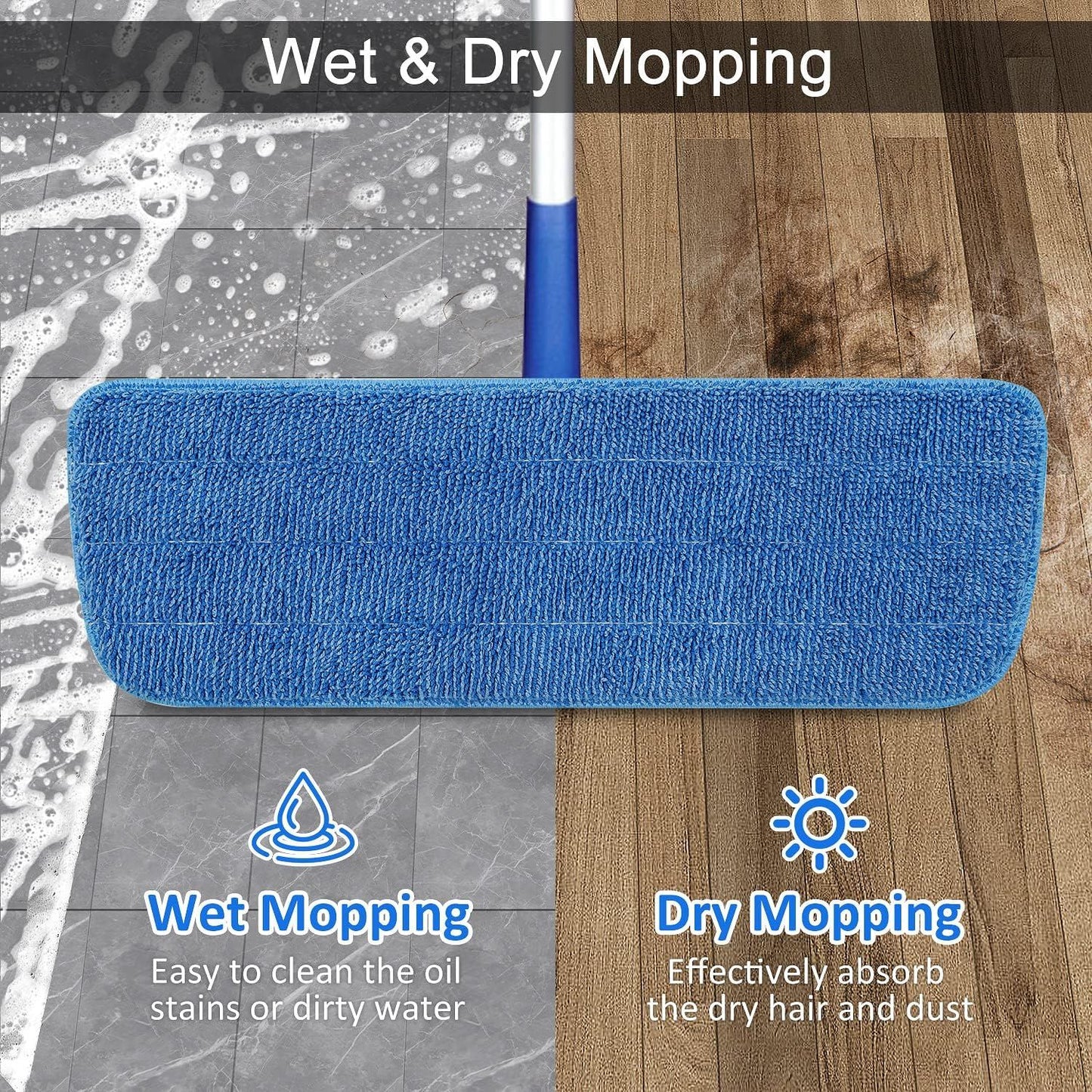 3 Pack Microiber Mop Pads Replacement or Wet/Dry Mop loor Cleaning Reusable Mop Pads Reills or Spray loor Mops Compatible with Bona loor Care System and Any Microiber lat Spray Mop