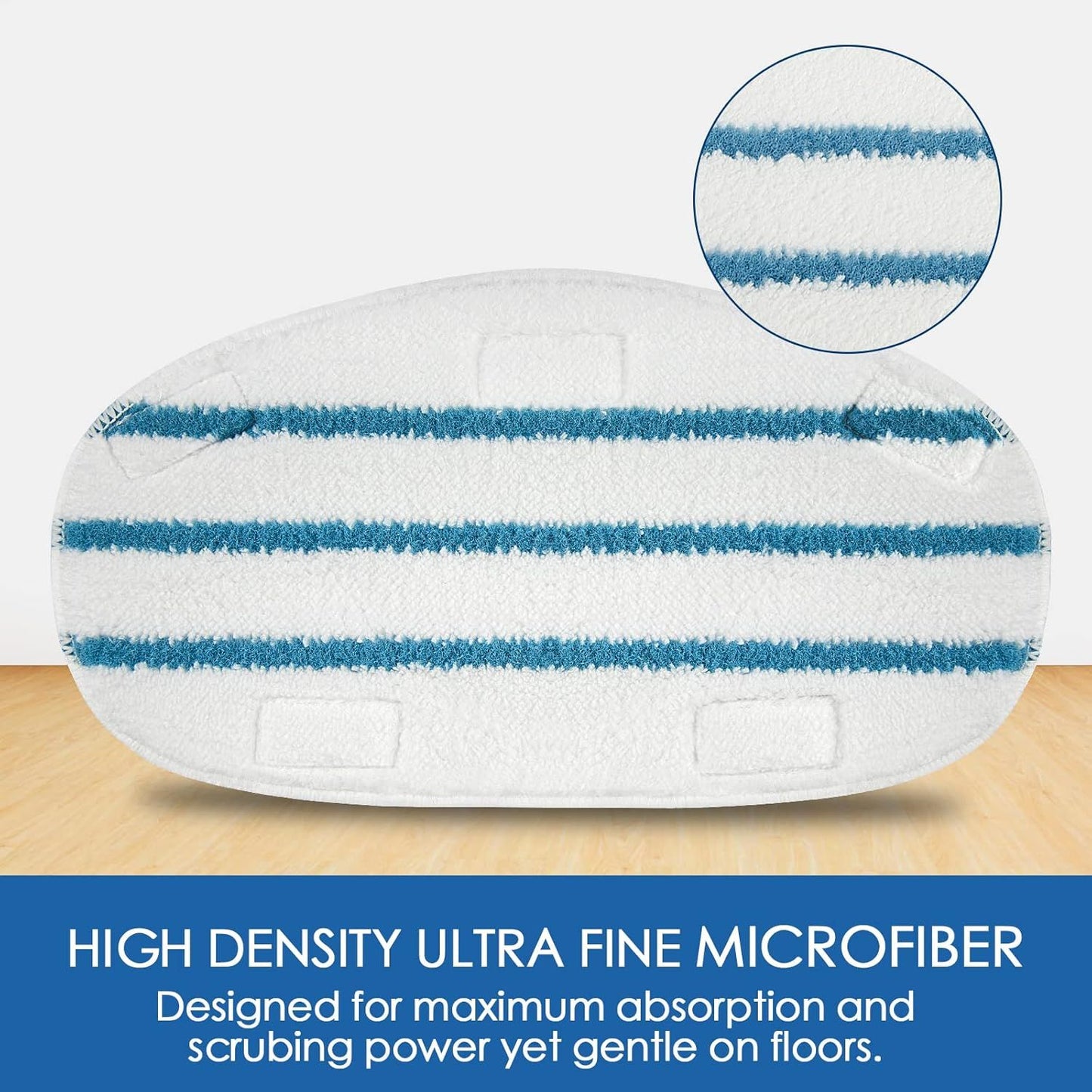 Steam Mop Pads or PurSteam ThermaPro 10-in-1 and ThermaPro 211 Steam Mop Cleaner, Pur steam Mop Replacement Pads Microiber Reusable Steam Mop Pads or Steamer loor Cleaning, 6 Pack