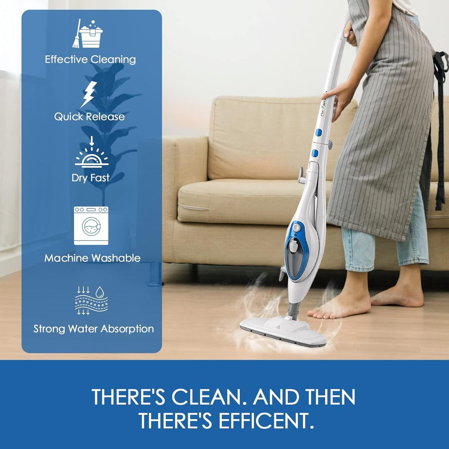Steam Mop Pads or PurSteam ThermaPro 10-in-1 and ThermaPro 211 Steam Mop Cleaner, Pur steam Mop Replacement Pads Microiber Reusable Steam Mop Pads or Steamer loor Cleaning, 6 Pack