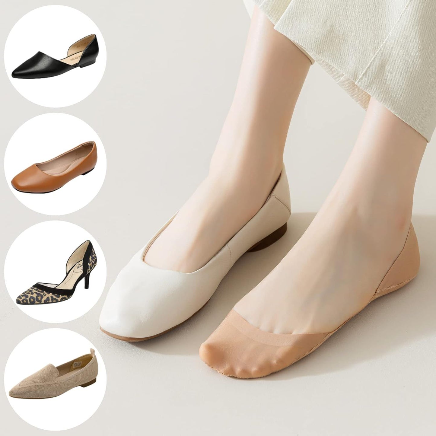 No Show Socks or lats Heels Pumps Loers Low Cut Non-Slip Invisible Liner Socks or Women by