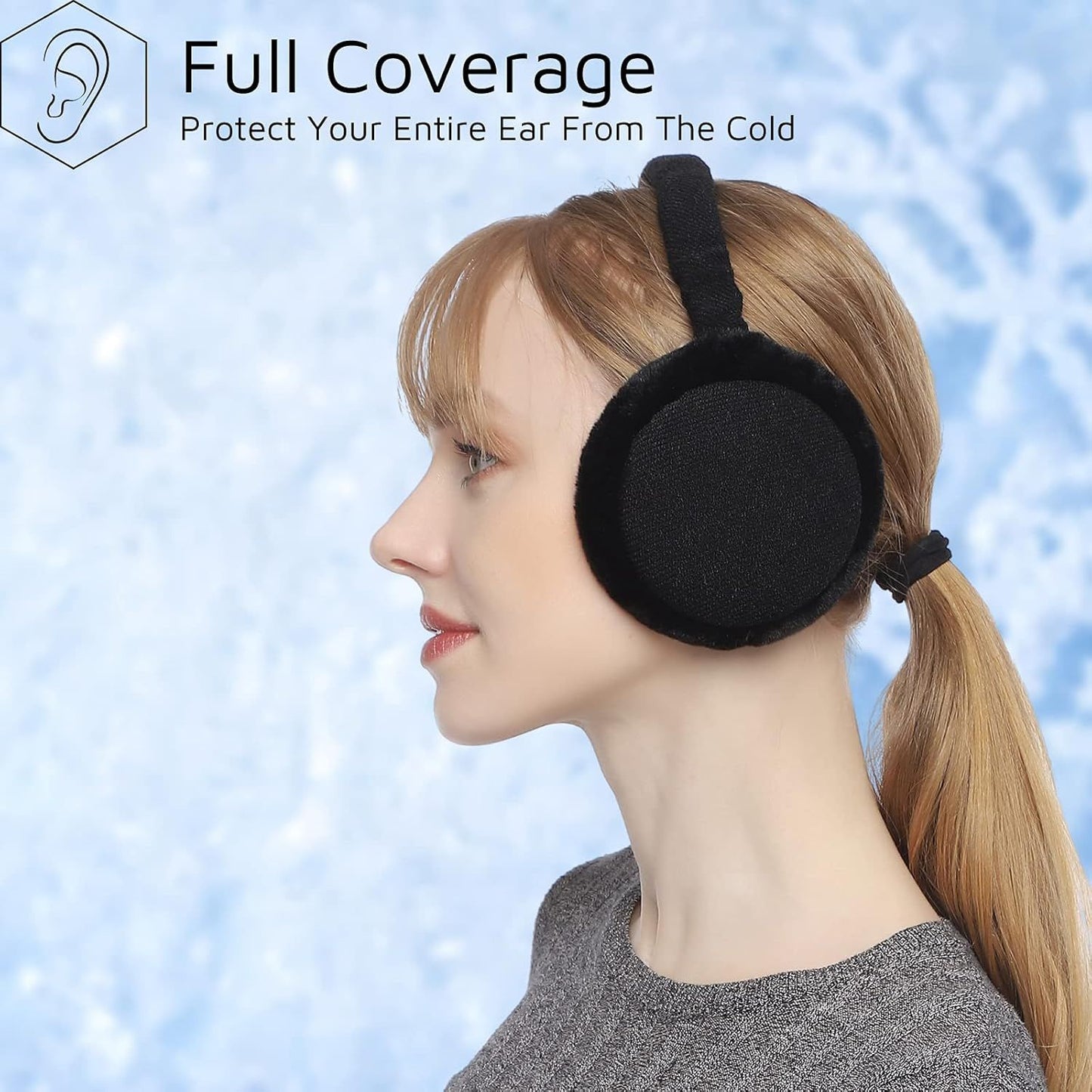 Premium Earmus or Women Winter oldable & Adjustable Ear Warmers Thermal Ear Covers