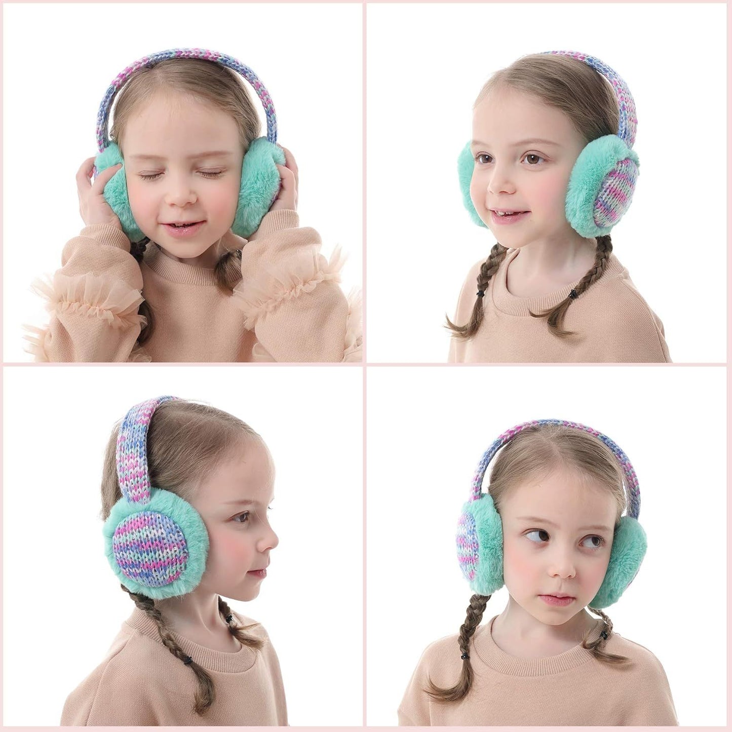Kids Knit Earmus Winter Outdoor urry Ear Warmers or Boys Girls rom Toddler to Big Kids
