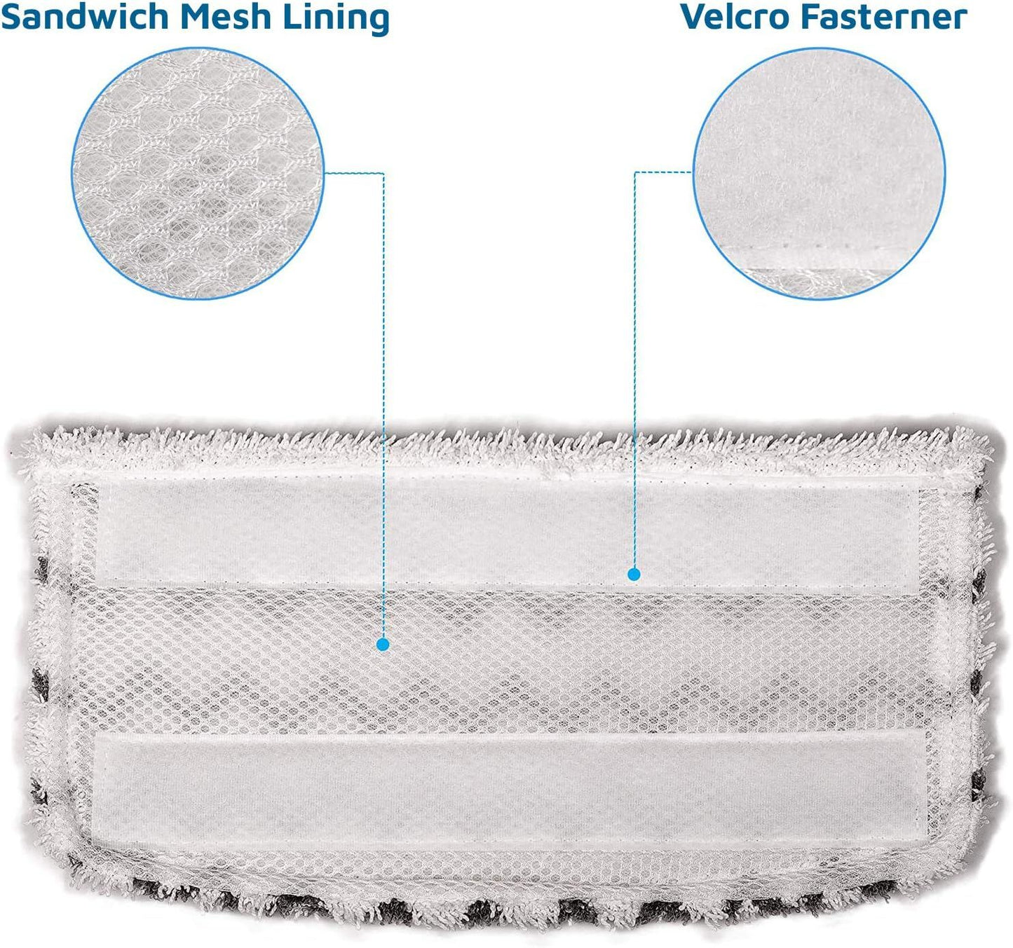 4-Pack Microiber Mop Pads Reills Compatible with Shark Steam Mop S1000 S1000A S1001C S2001, Washable & Reusable Replacement Pads or Hardwood, Tile, and Stone loors