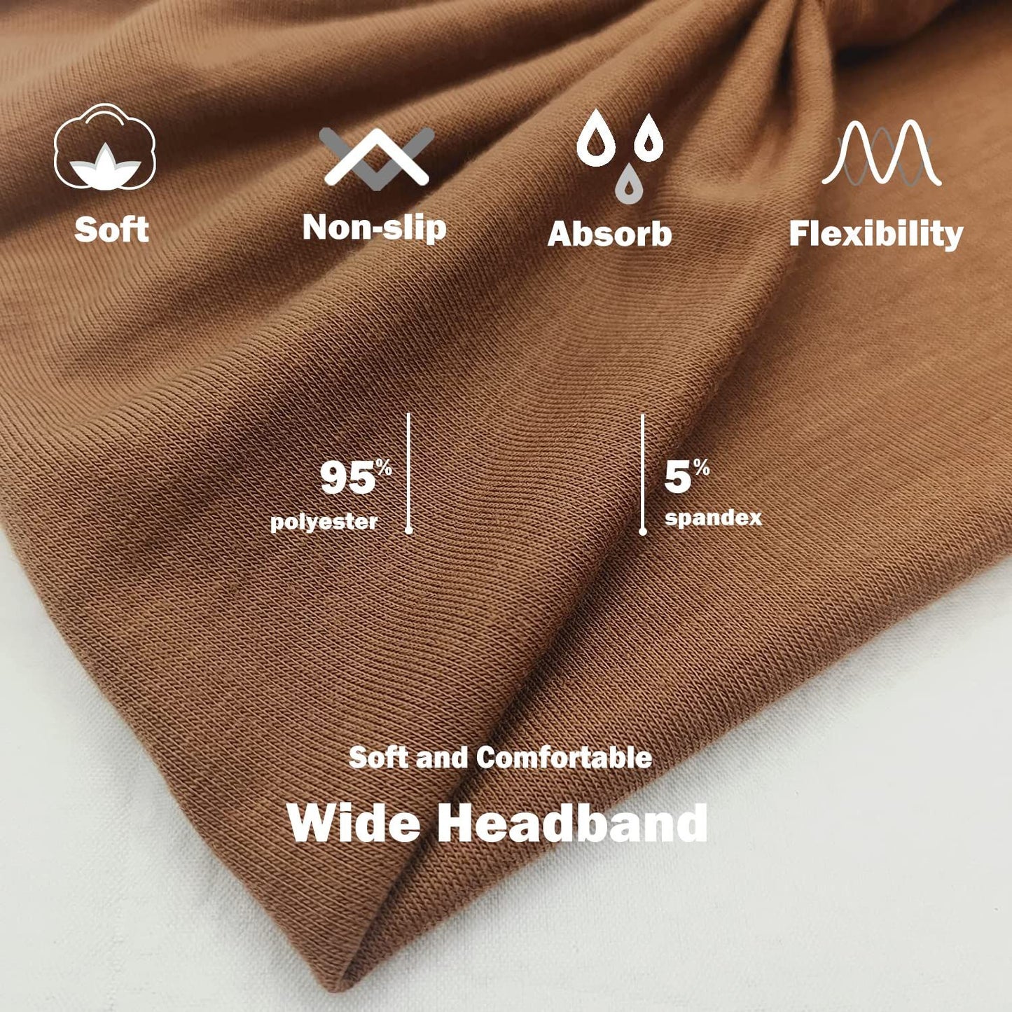 Wide Headbands or Women, Neutral Knotted Head Wraps Turbans, Large Arican Style Head Bands Hair Accessories, 6 Pack