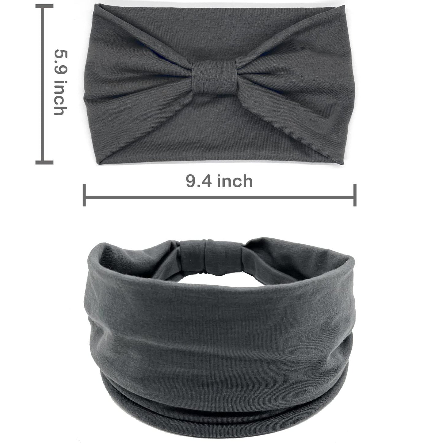 Wide Headbands or Women, Neutral Knotted Head Wraps Turbans, Large Arican Style Head Bands Hair Accessories, 6 Pack
