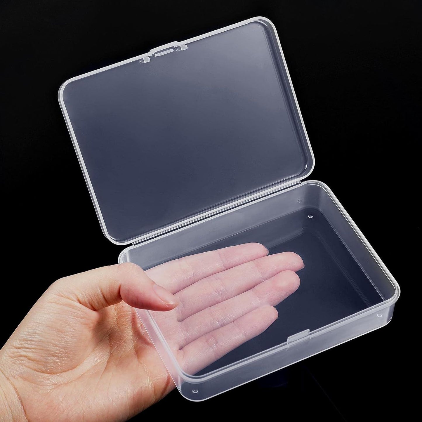 6 Pieces Mini Plastic Clear Beads Storage Containers Box or Collecting Small Items, Beads, Jewelry, Business Cards, Game Pieces, Crats (4.5 x 3.3 x 1.2 Inch)