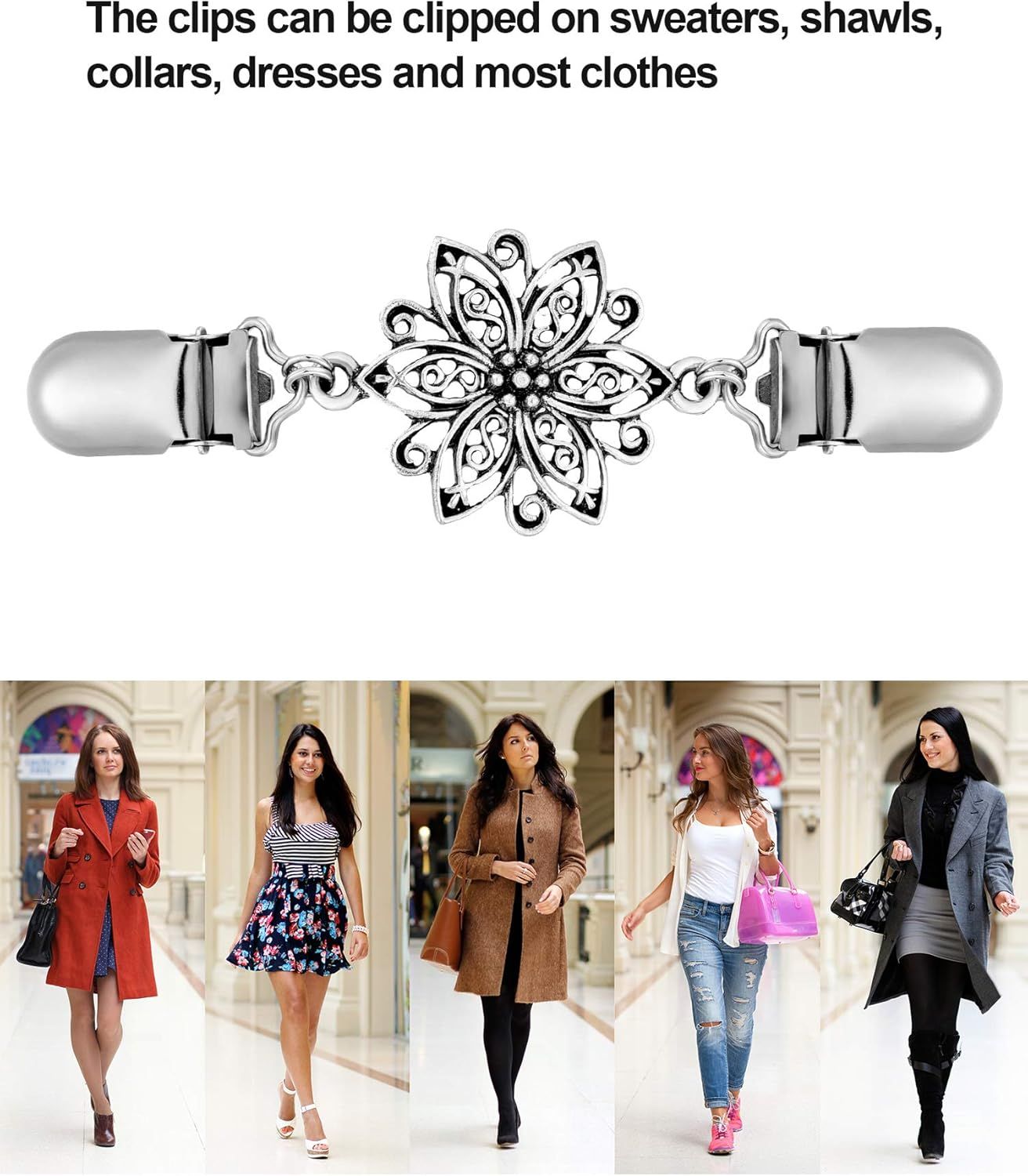 2 Pieces Retro Dresses Shirt Cinch Clips or Women Sweater Shawl Waist Clips or Cardigan Clothing