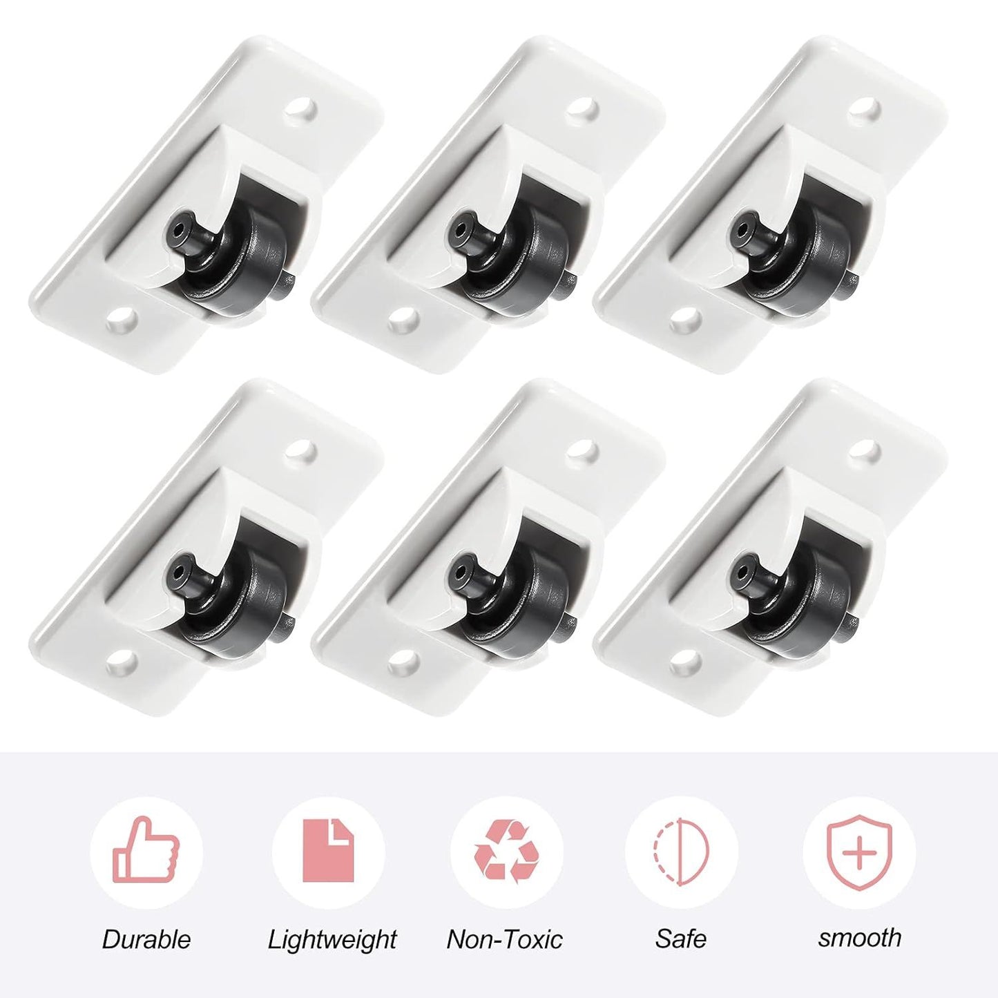 24 Pcs Sel-Adhesive ixed Casters – Caster Wheels or urniture, Cart, Storage Bins & DIY Toy Boxes, No-Drill Mini Wheels or Easy Mobility