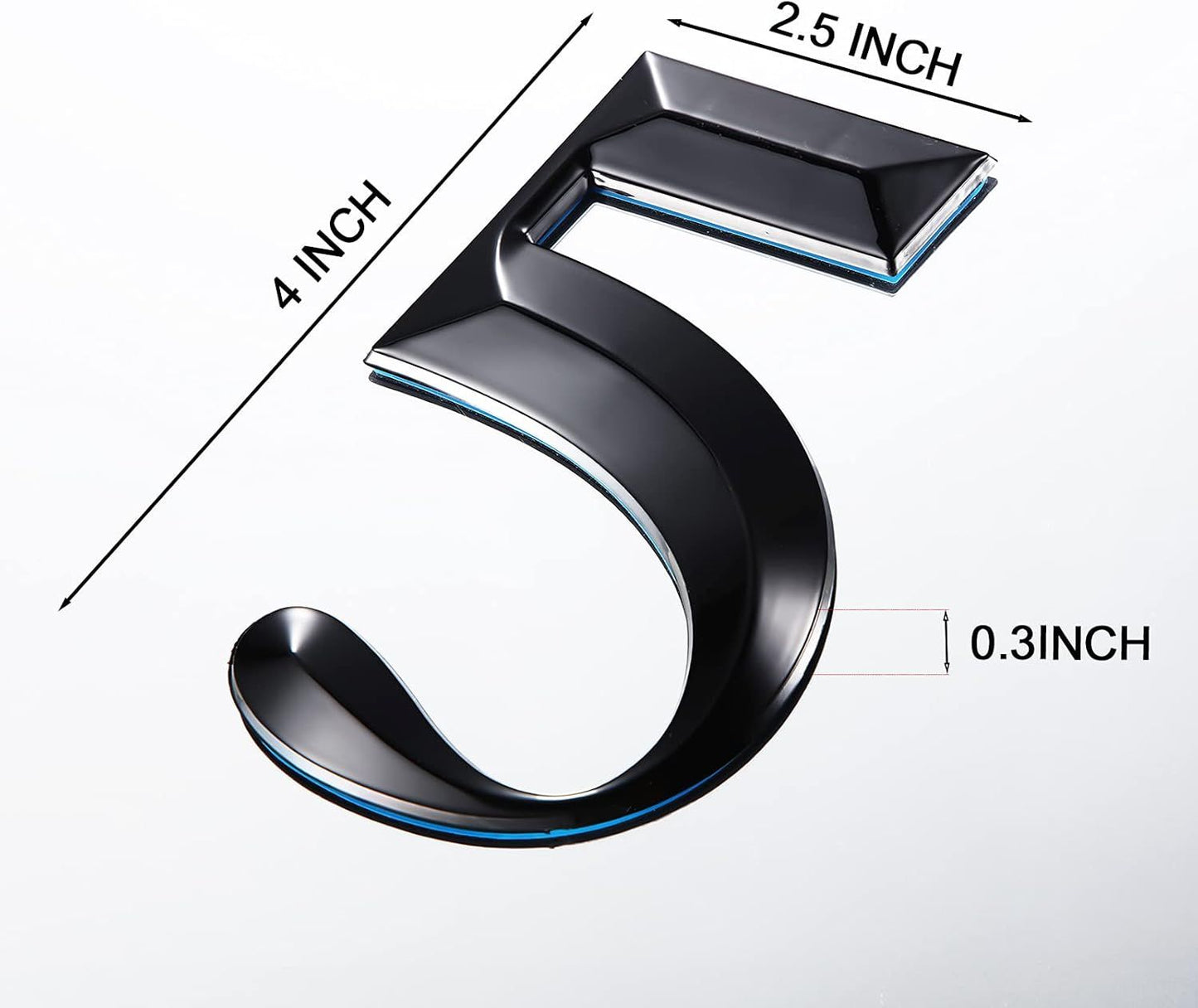 10 Pcs House Numbers 3D Door Mailbox Numbers 0-9 Sel Adhesive House Door Street Address Stickers or, Apartment, Oice, Hotel Room, Mailbox Signs(4 x 2.5 Inches,Black)