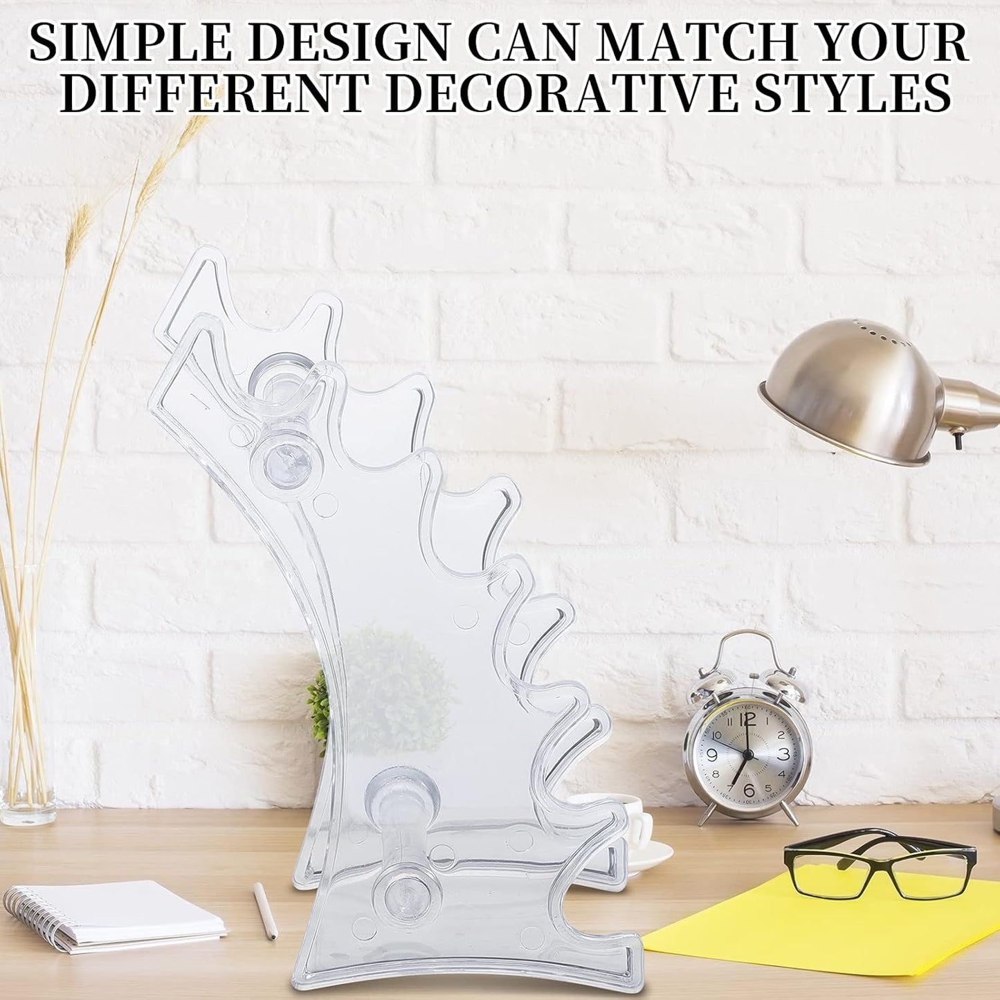 2 Pieces Plastic Pen Holder Stand 6-Slots Pencil Display Makeup Brush Rack Organizer Vertical Pencil Show Tool Rack Acrylic Pen Holder or Oice Home(Clear)