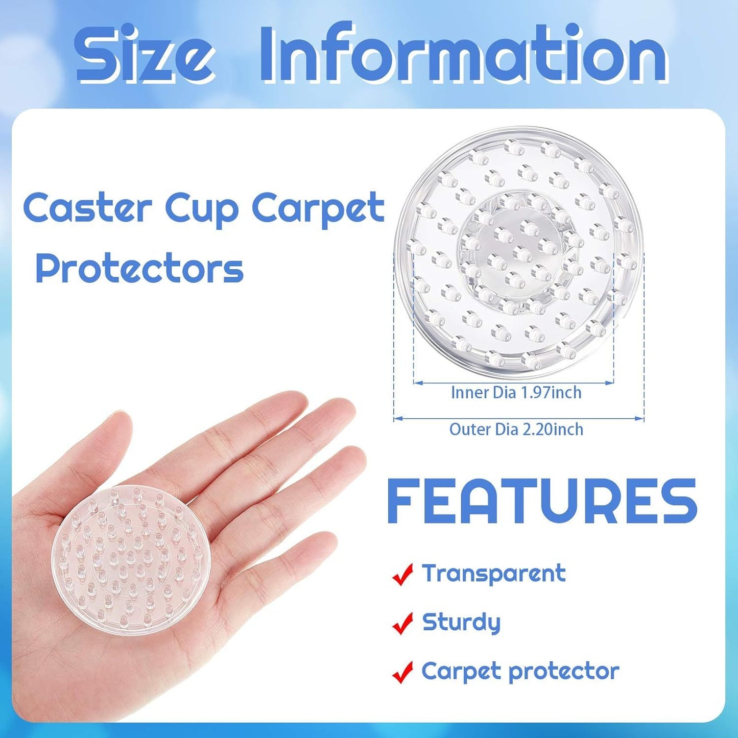 8 Pieces Carpet Protectors Spiked Caster Cups Round urniture Caster Cups Spiked Carpet or urniture Legs, Soas, Tables, Chairs