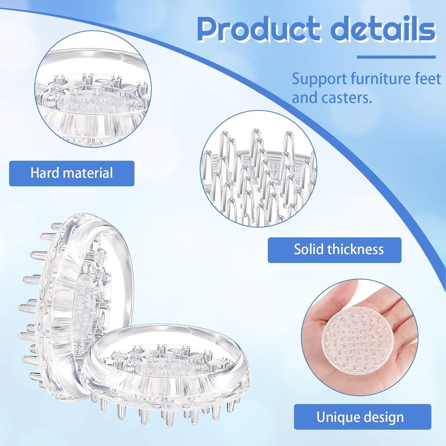 8 Pieces Carpet Protectors Spiked Caster Cups Round urniture Caster Cups Spiked Carpet or urniture Legs, Soas, Tables, Chairs