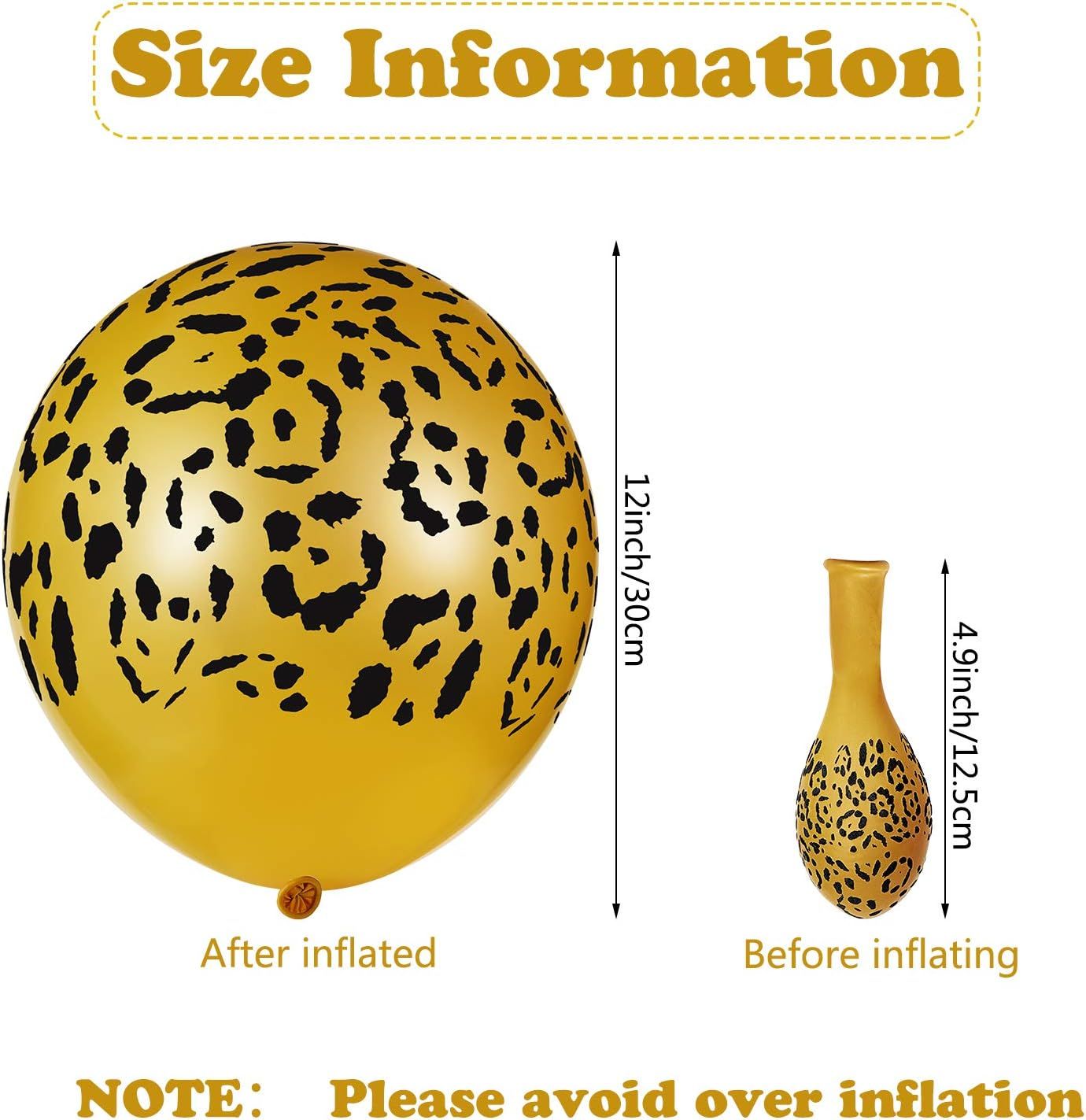 60 Pcs Cheetah Balloons Gold Leopard Print Balloons 12 Inch Spots Latex Leopard Animal Party avors or Saari Jungle Theme Birthday Party Baby Shower Decoration Supplies