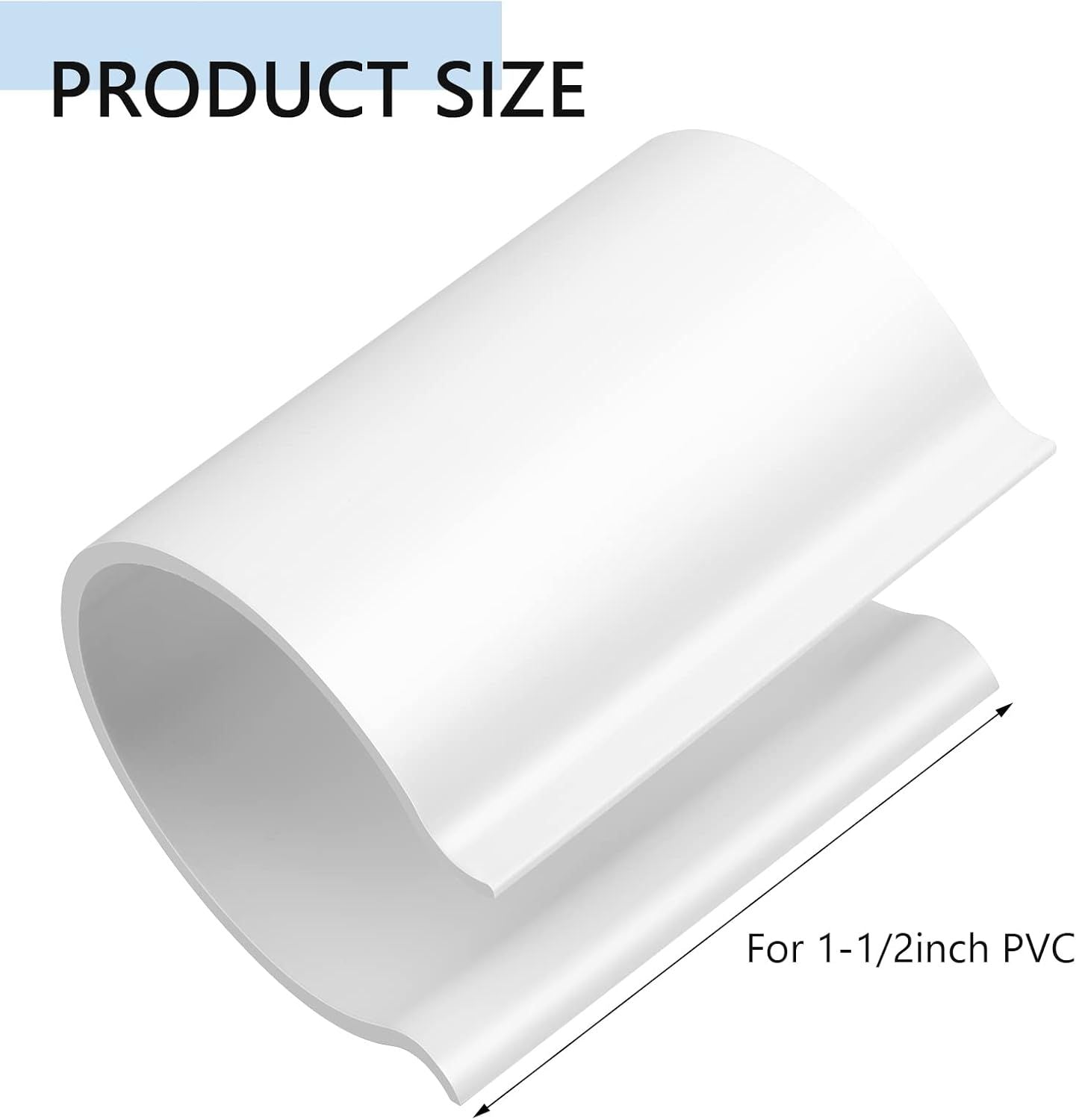16 Pcs White Pool Cover Clips or Above Ground Pools PVC Clamps or Swimming Pool Wind Guard Cover Clips or 1-1/2 Inch PVC Pipe or Securing Swimming with Metal Railing