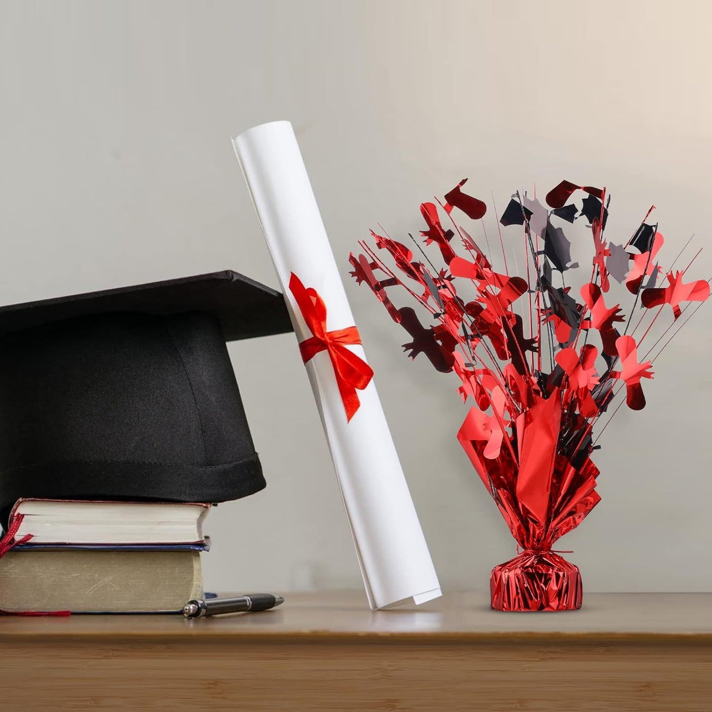 3 Pcs Graduation Table Centerpieces Graduation Table Decoration Glitter oil Graduate Centerpieces or 2026 Grad Party Graduation Certiicates(Red)