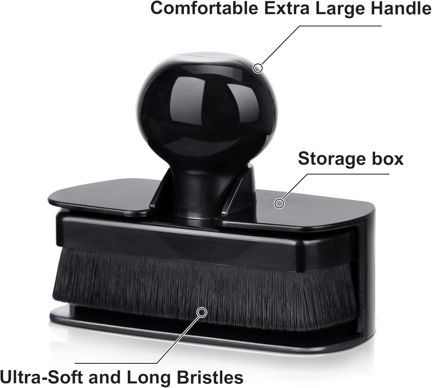 Car Tire Shine Applicator,Large Vegan Tire Shine Brush - Automotive Tire Dressing Applicator Brush with Storage Stand or Tire Detailing & Car Wash Kit, Black, 3.6 Inch Length (Black)