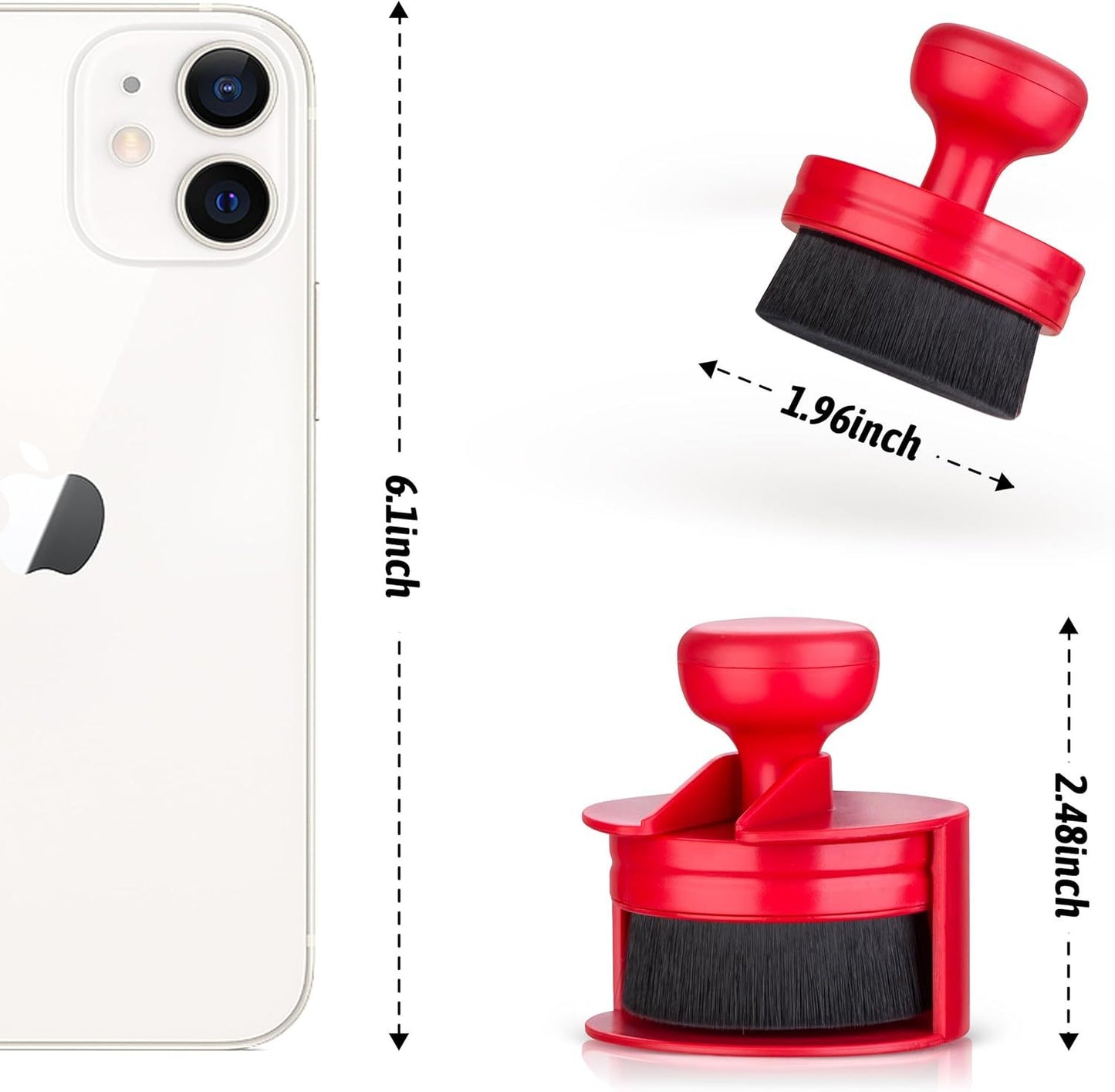 Tire Shine Applicator,Vegan Tire Shine Brush with Stand or Auto Detailing Cleaning Service (Black+Red)