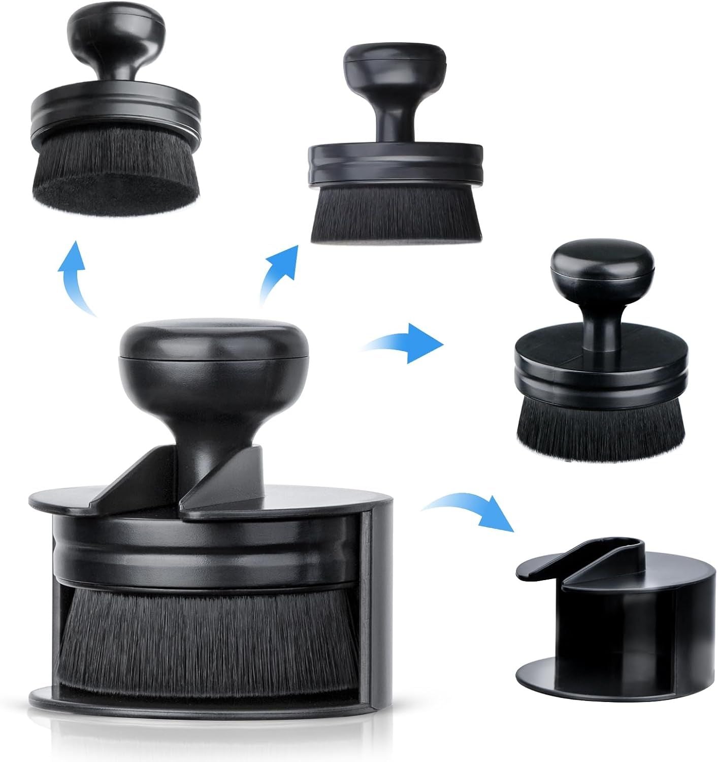 Tire Shine Applicator,Vegan Tire Shine Brush with Stand or Auto Detailing Cleaning Service (Black+Red)