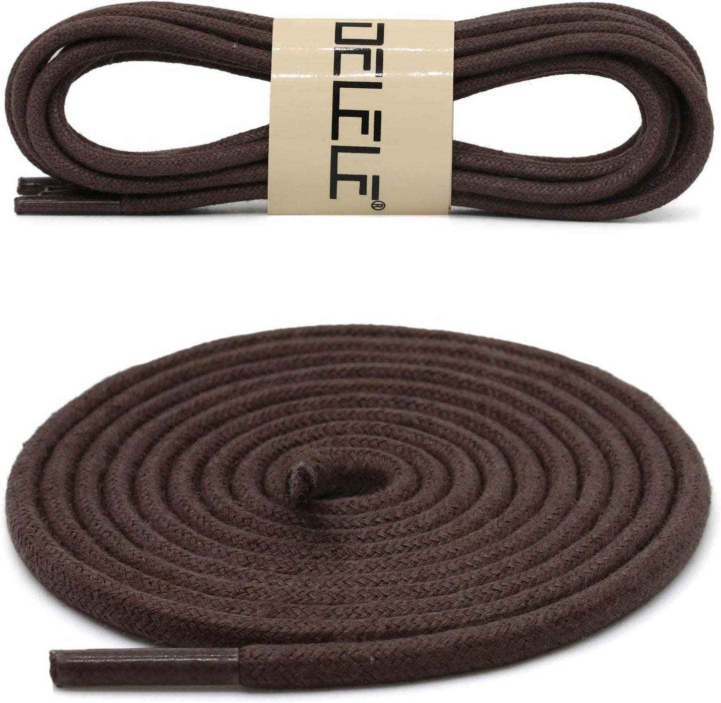 Round Cotton Waxed Shoelaces: 7/50 Inches Dress Shoe Laces or Boot 2 Pair