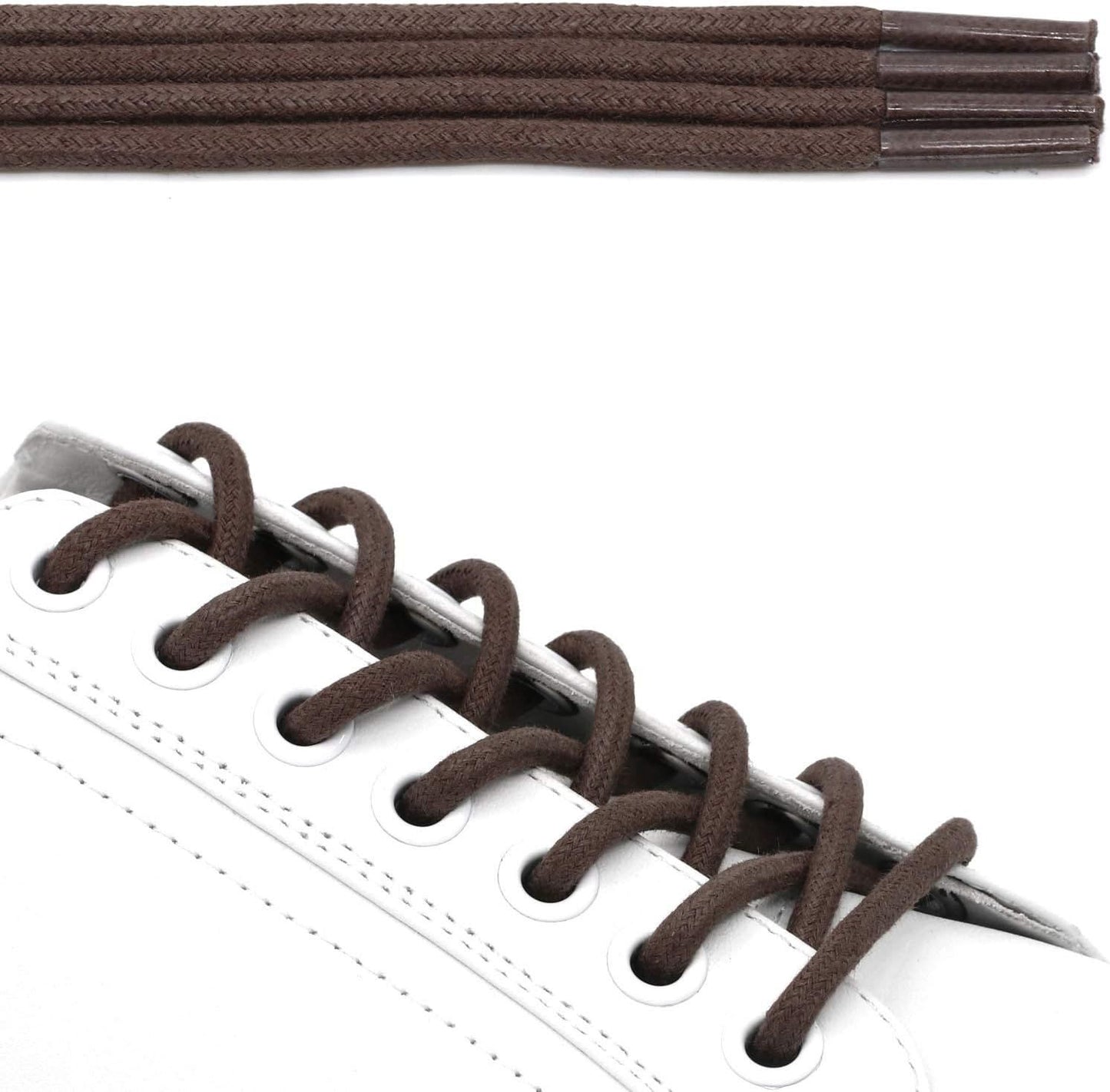 Round Cotton Waxed Shoelaces: 7/50 Inches Dress Shoe Laces or Boot 2 Pair