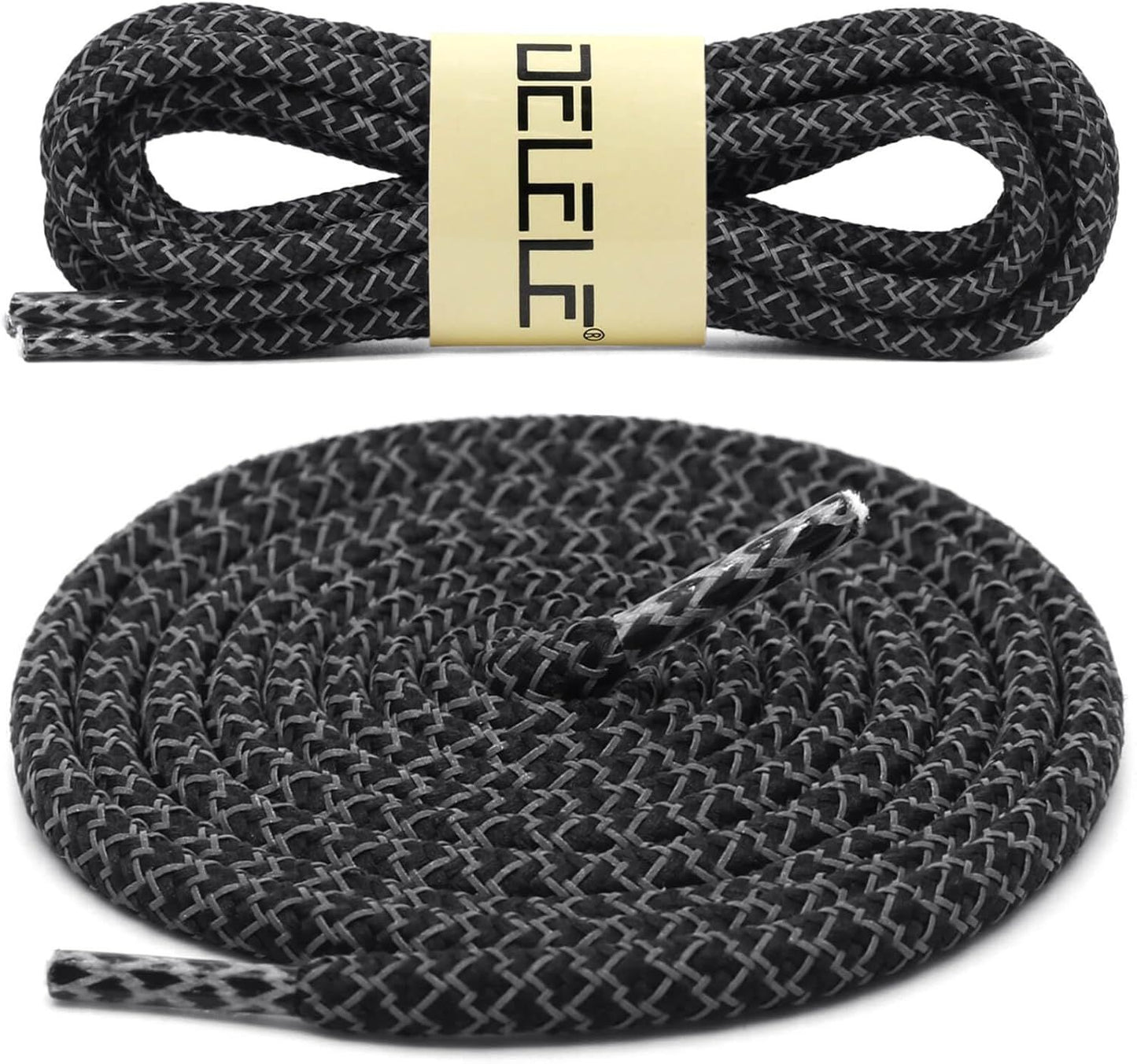 2 Pairs 4/25" Thick Round Relective Shoe Laces Saety Highlight Rope
