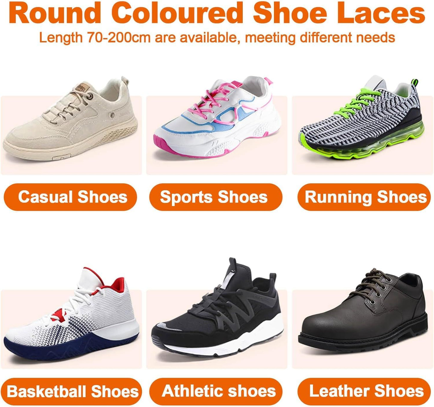 Round Shoelaces or Athletic Boot: Hiking Shoe Laces or Men&Women 2 Pair