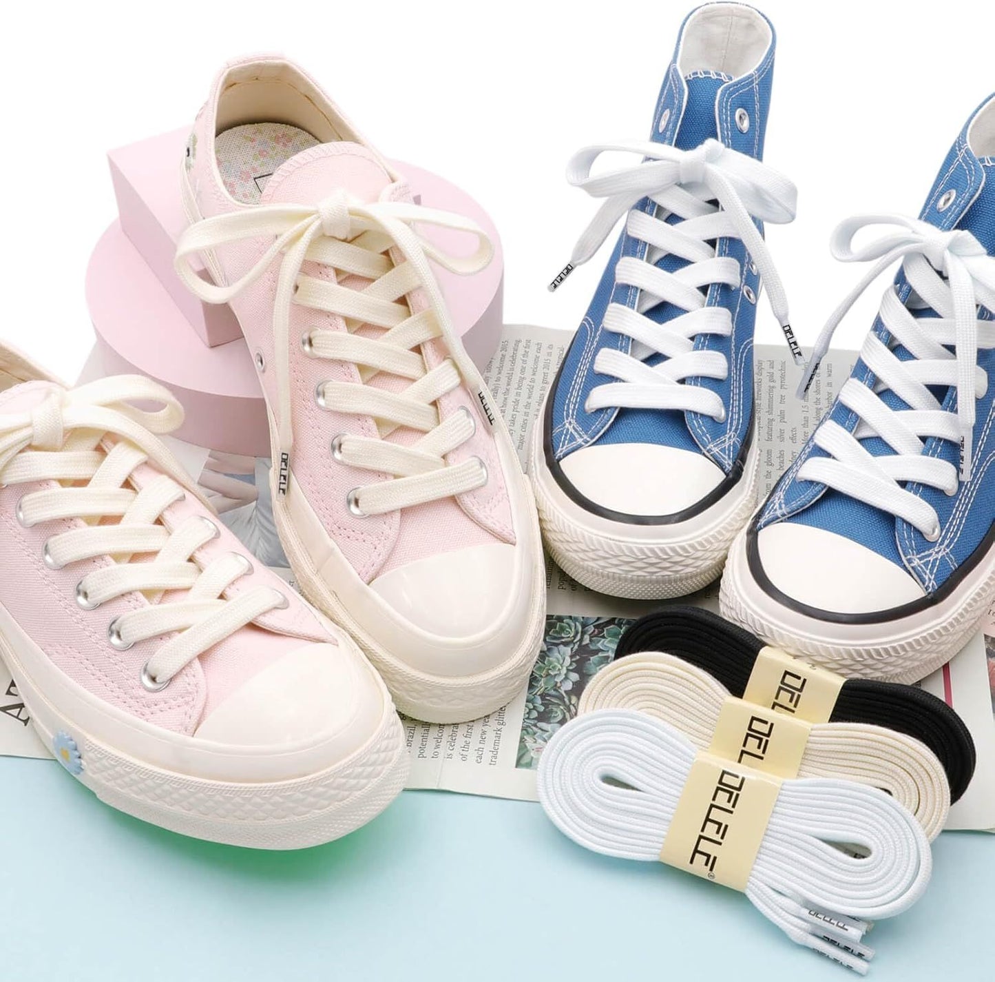 Sneakers lat Shoe Laces: 2/5 Inches Wide Athletic Replacement Shoelaces