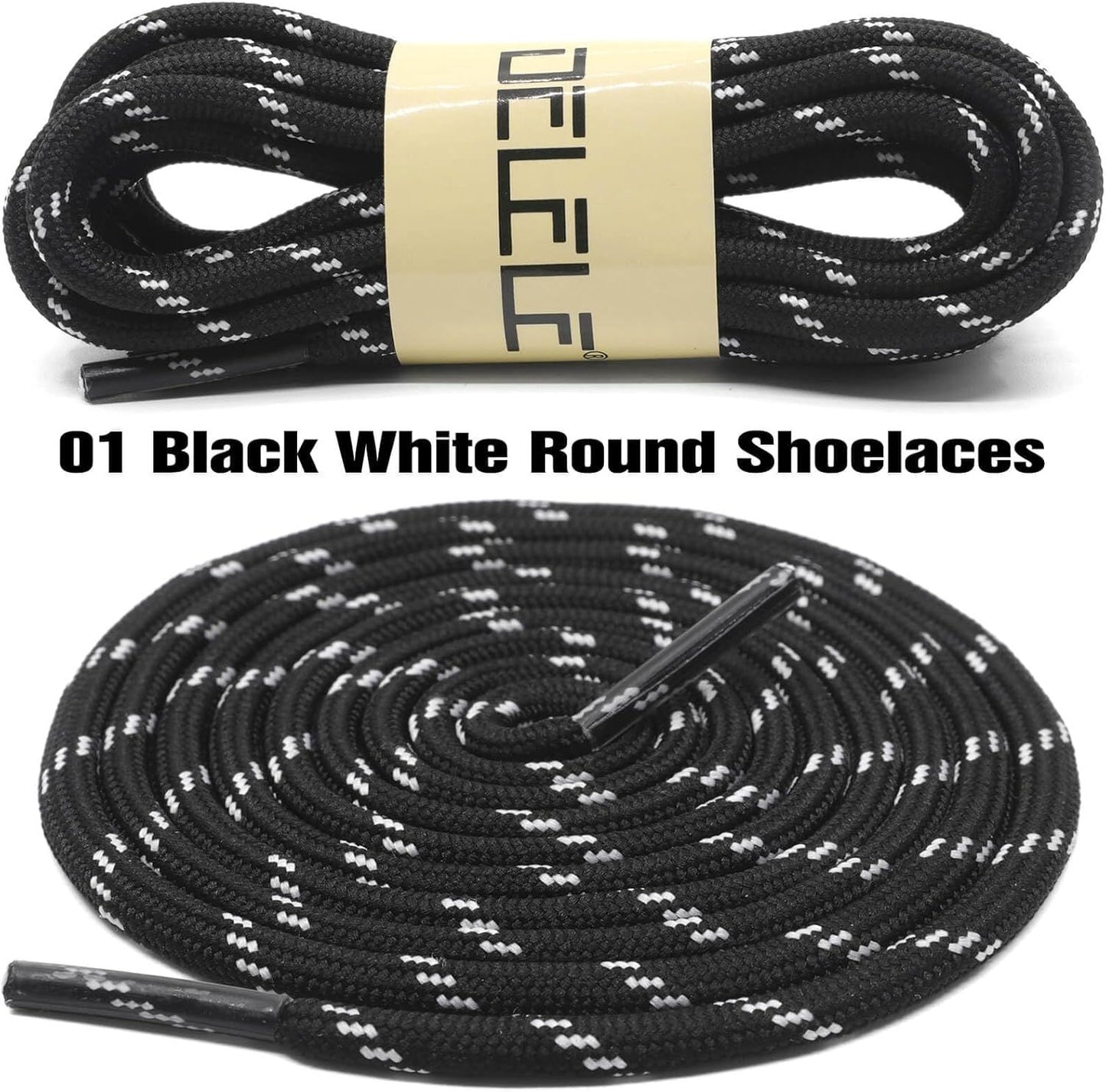 Round Work Boot Laces: Heavy Duty Hiking Shoe Laces or Boots 2 Pair