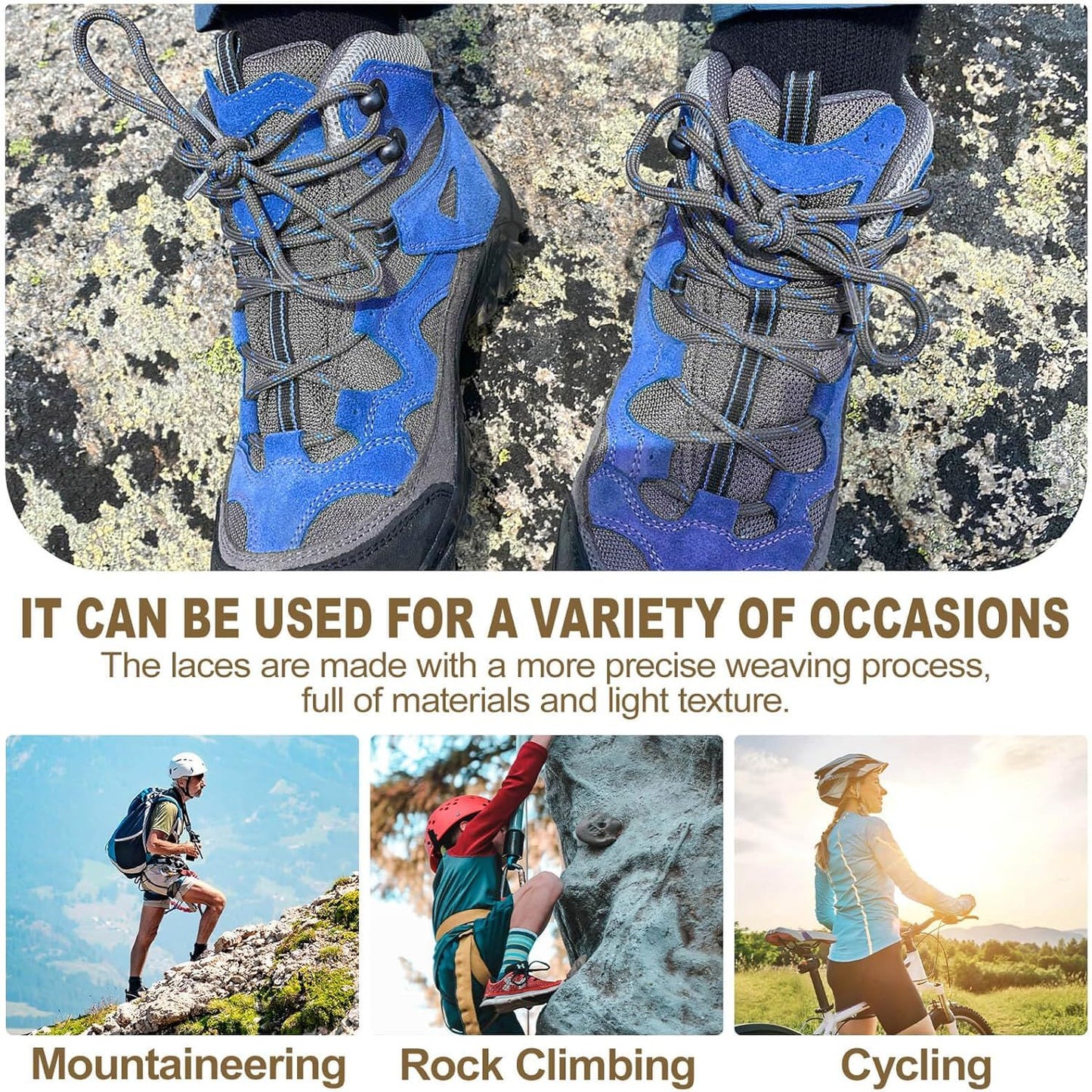 Round Work Boot Laces: Heavy Duty Hiking Shoe Laces or Boots 2 Pair