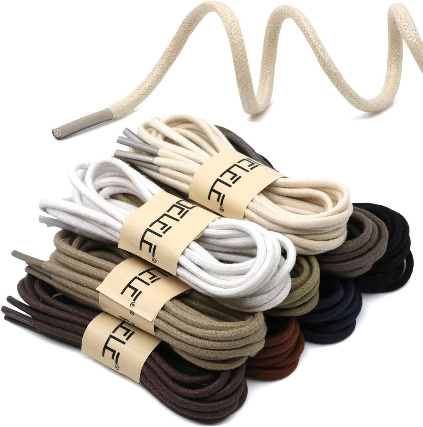 2 Pair Round Waxed Oxord Shoe Laces or Dress Shoes and Boots