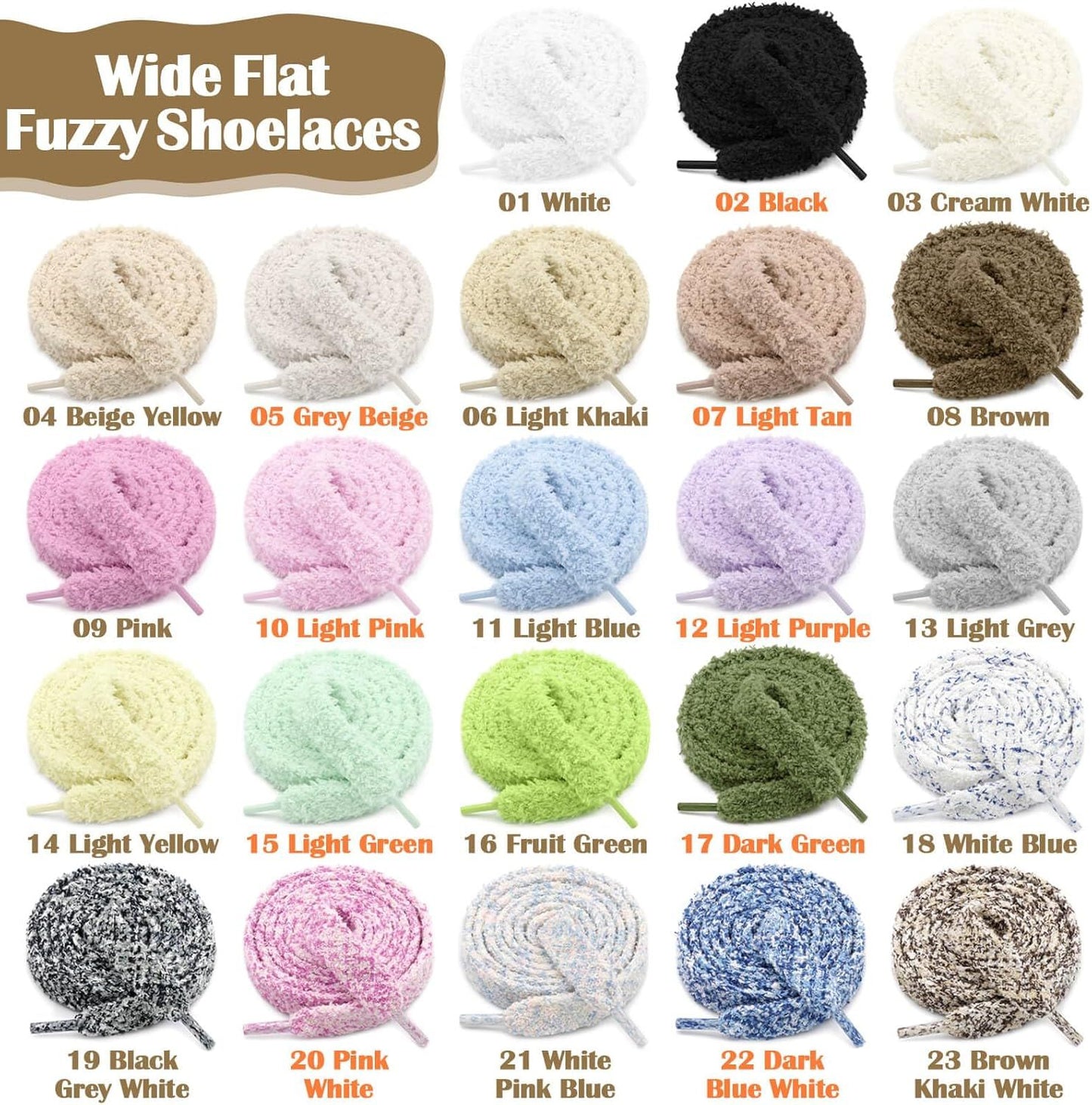 Sot lat uzzy Shoelaces: Wide Thick urry Shoe Laces or Sneakers 1 Pair