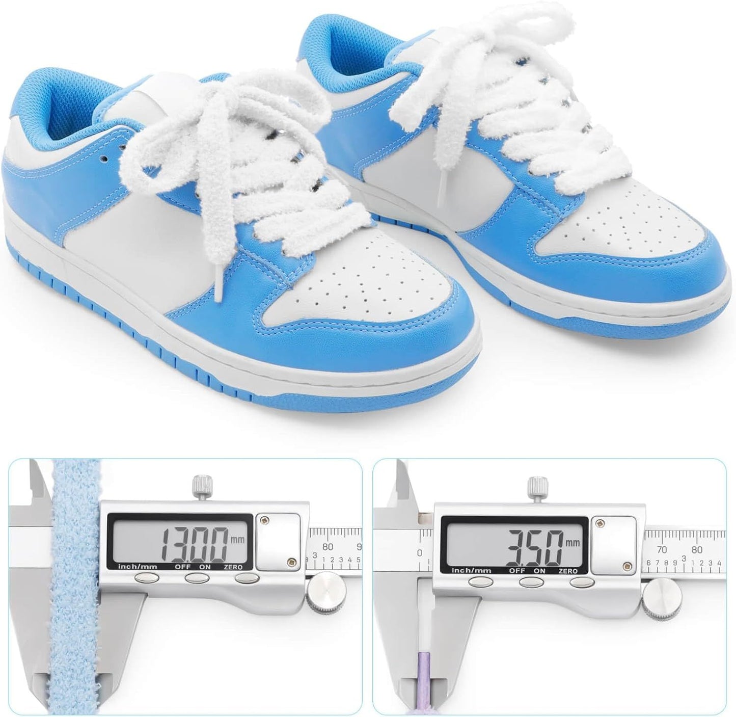 Thick uzzy Shoe Laces: Chunky Plush lat Shoelaces or Sneakers - 1 Pair